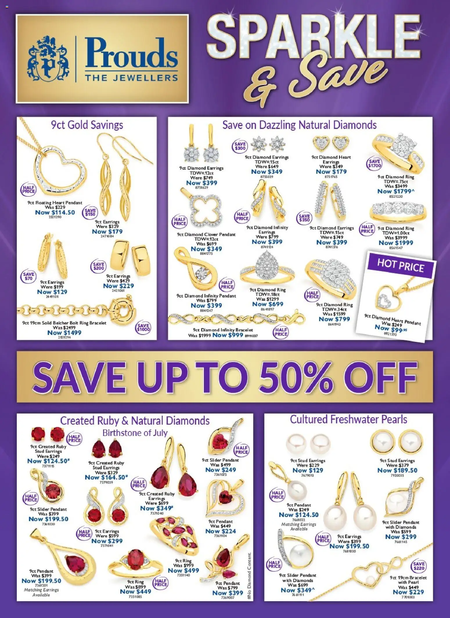 Preview of catalogue Prouds The Jewellers catalogue from shop Prouds The Jewellers valid 29/06/2026 - Bracelet, Diamond, Earrings, Pendant