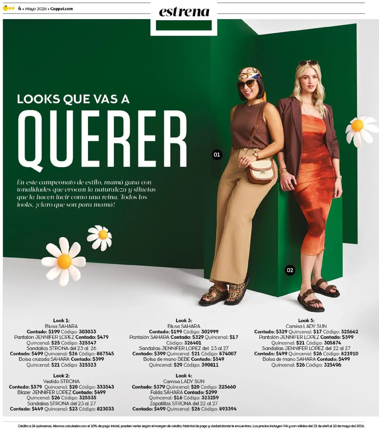 Vista previa las ofertas de la tienda Coppel - Coppel catálogo Claro que la vas a querer desde el 25/04/2026 - Té, Bolsa, Blazer, Camisa, Blusa, Sandalias, Zapatillas, Falda