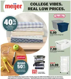 Ad Preview of Meijer Meijer College Vibes Real Low Prices from 08/12/2026