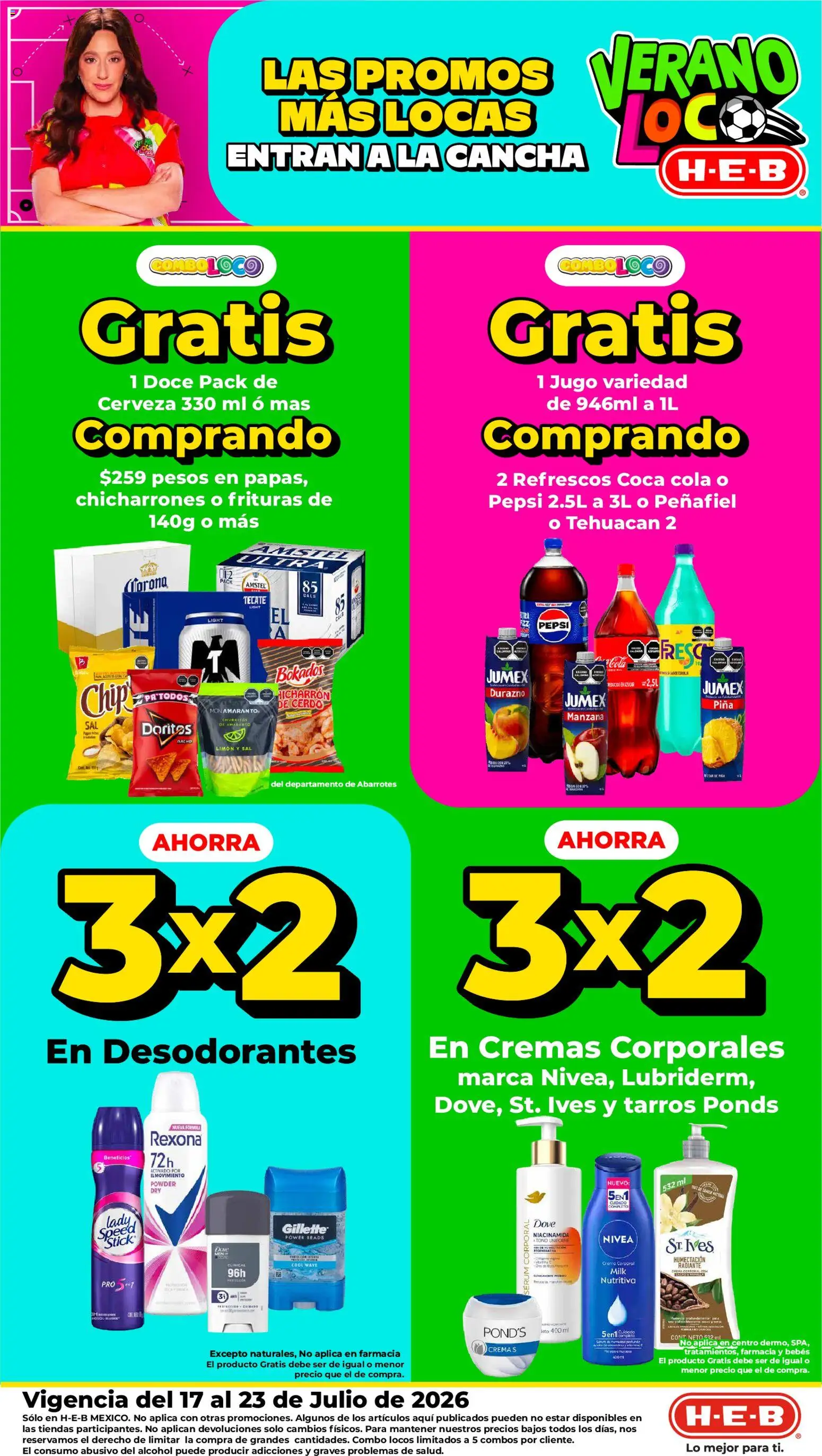 Vista previa las ofertas de la tienda H-E-B - H-E-B folleto desde el 17/07/2026 - Manzana, Alcohol, Limón, Jugo, Durazno, Sal, Cerdo, Serum