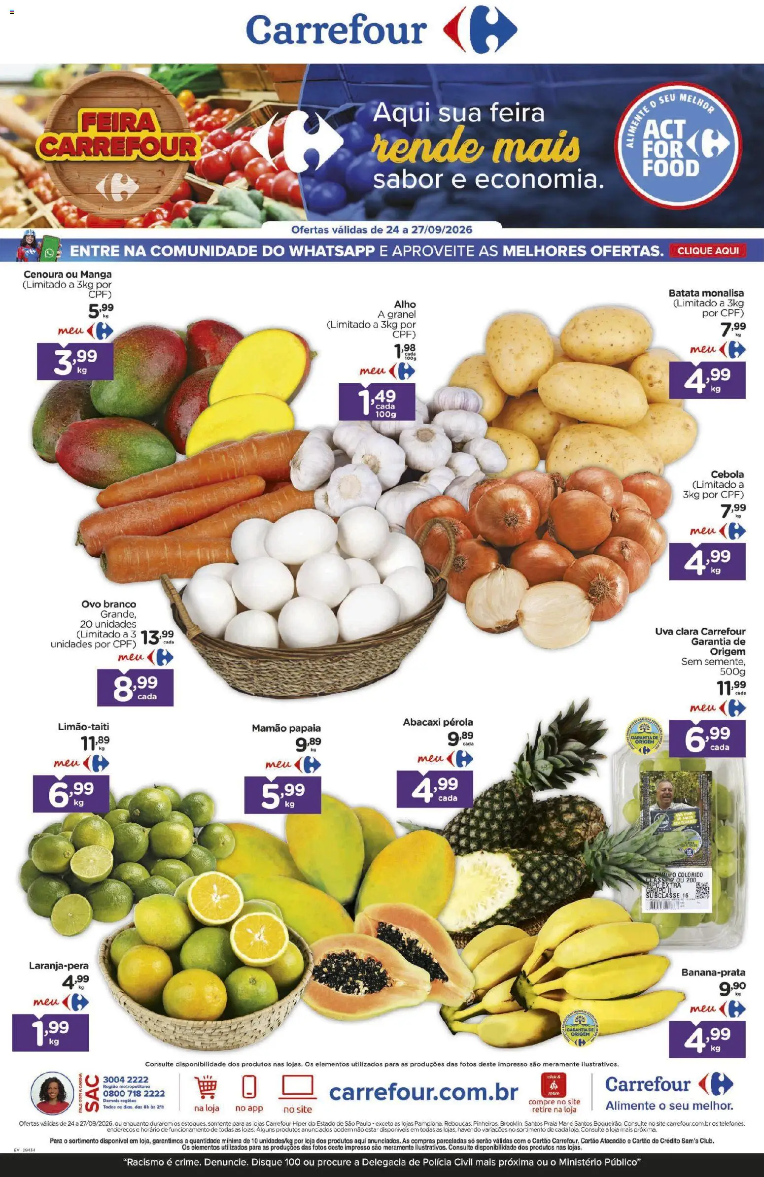 Pré-Visualização do folheto "Carrefour ofertas FLV" da loja Carrefour válido a partir de 24/09/2026