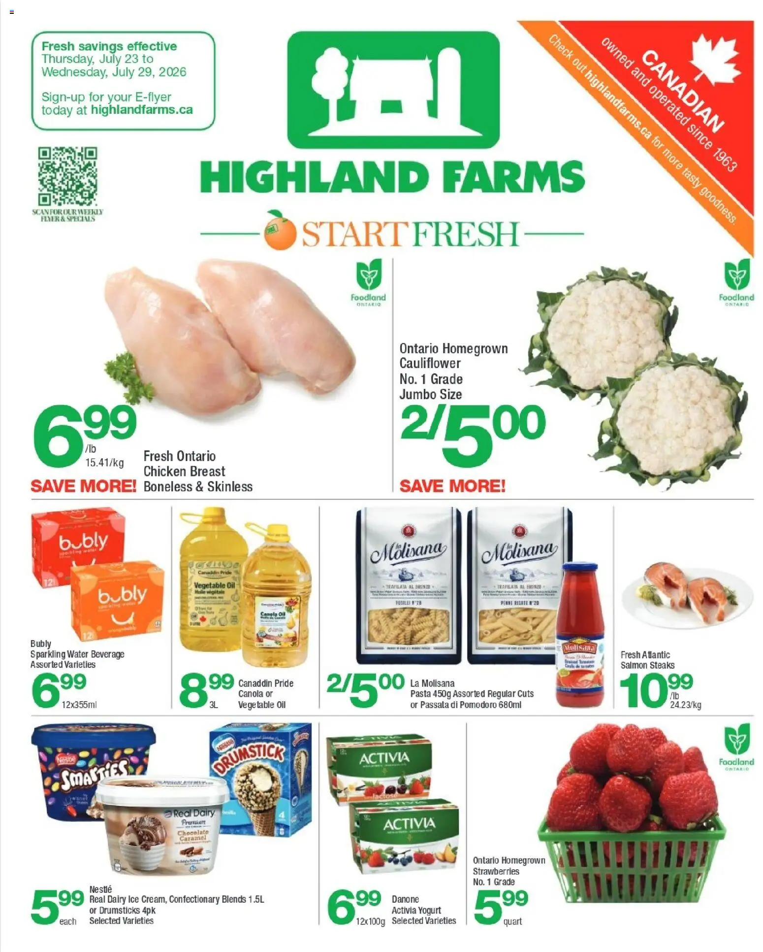 Preview of leaflet Highland Farms weekly flyer / circulaire from shop Highland Farms is valid from Jul 23, 2026