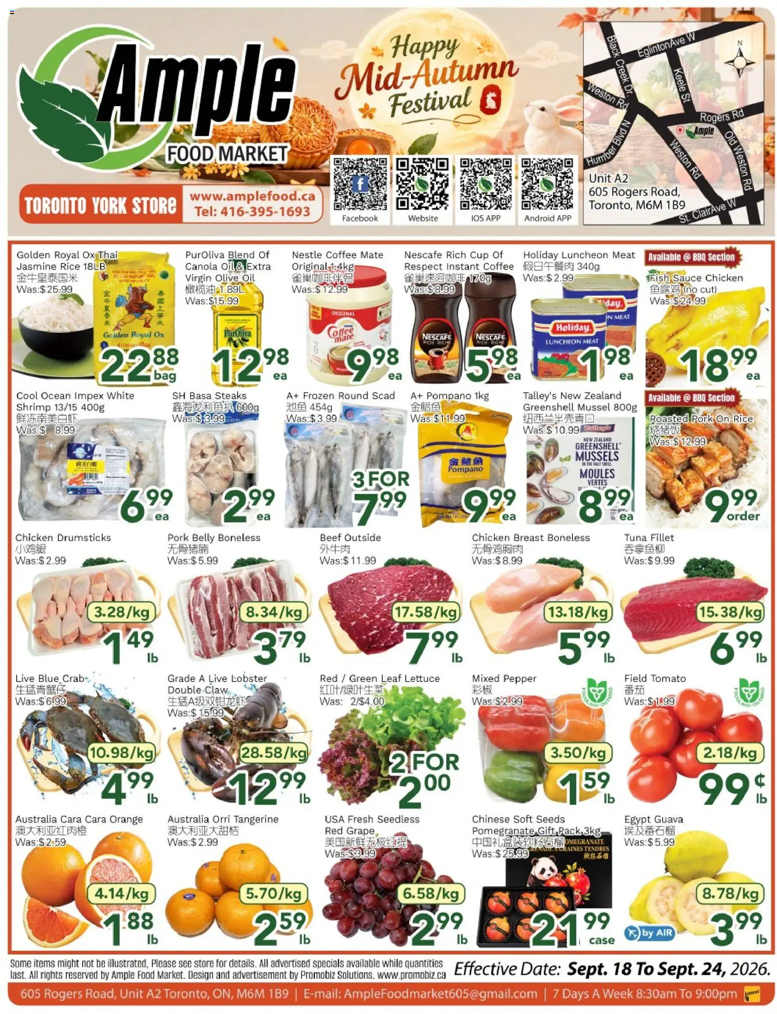 Preview of leaflet Ample Food Market weekly flyer Toronto York from shop Ample Food Market is valid from Sep 18, 2026