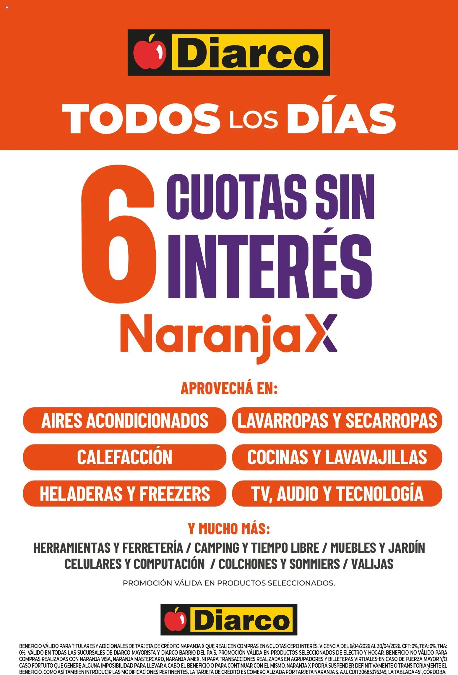 Vista previa del folleto de la tienda Diarco válido desde el 14/04/2026 - Lavarropas, Herramientas, Lavavajillas, Secarropas, Audio, Caso
