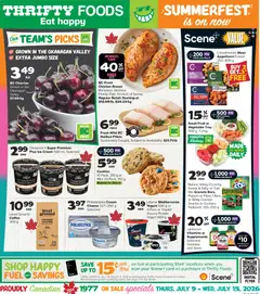 Un aperçu du dépliant Thrifty Foods weekly flyer / circulaire du magasin Thrifty Foods est valide à partir 9 juill. 2026