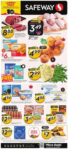 Un aperçu du dépliant Safeway weekly flyer / circulaire du magasin Safeway est valide à partir 13 août 2026