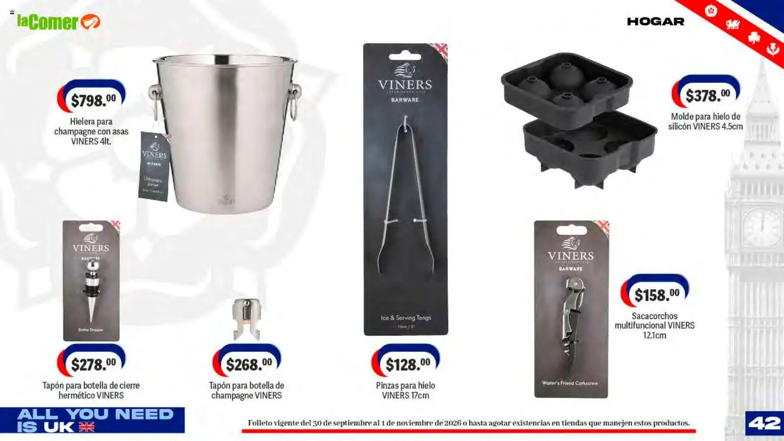 Vista previa las ofertas de la tienda La Comer - La Comer folleto desde el 30/09/2026 - Hielera, Champagne, Hielo, Botella, Molde