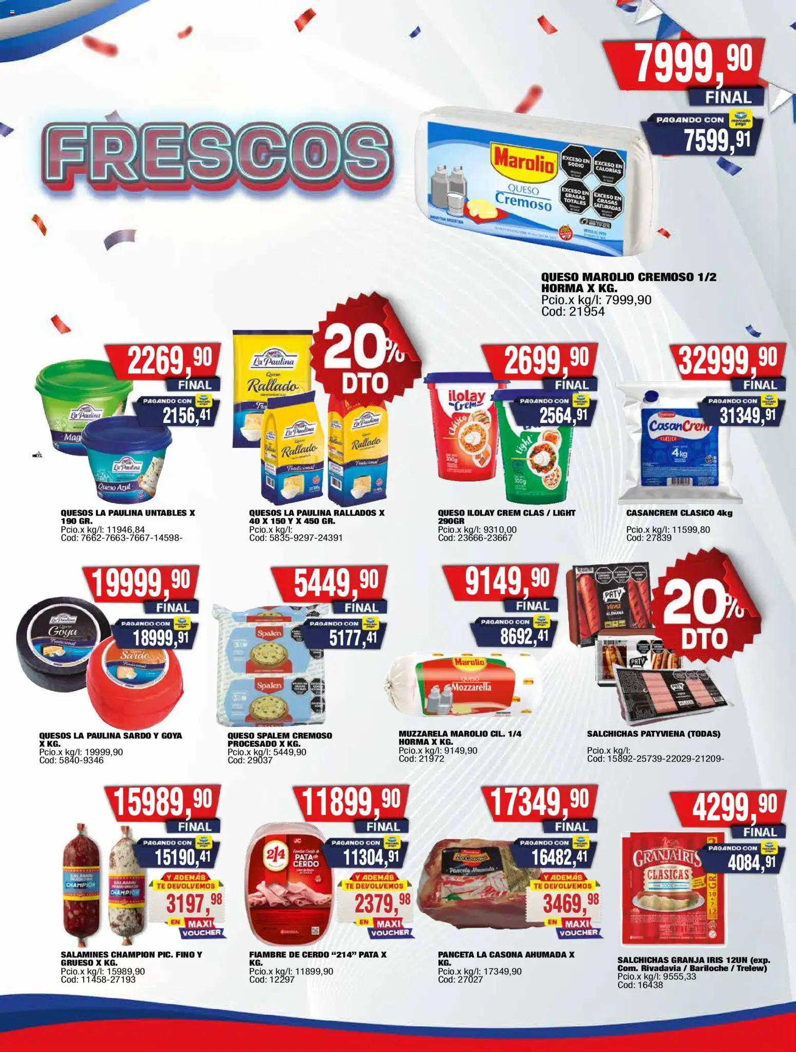 Vista previa del folleto de la tienda Maxiconsumo válido desde el 10/08/2026 - Té, Queso, Cerdo, Panceta, Mozzarella, Queso azul, Salchichas, Salami