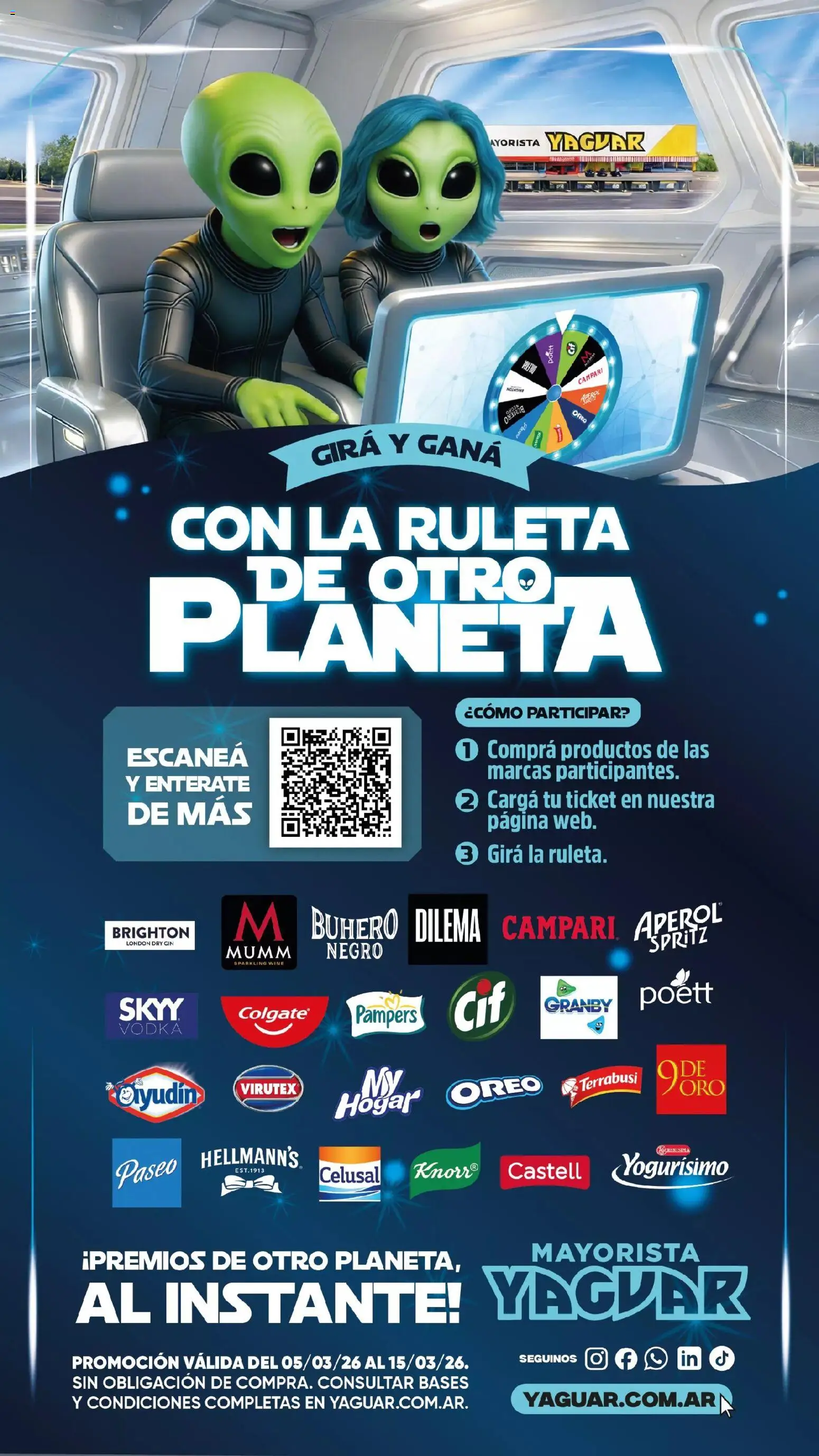Vista previa del folleto de la tienda Yaguar válido desde el 05/03/2026 - Vodka, Gin, Campari, Oreo