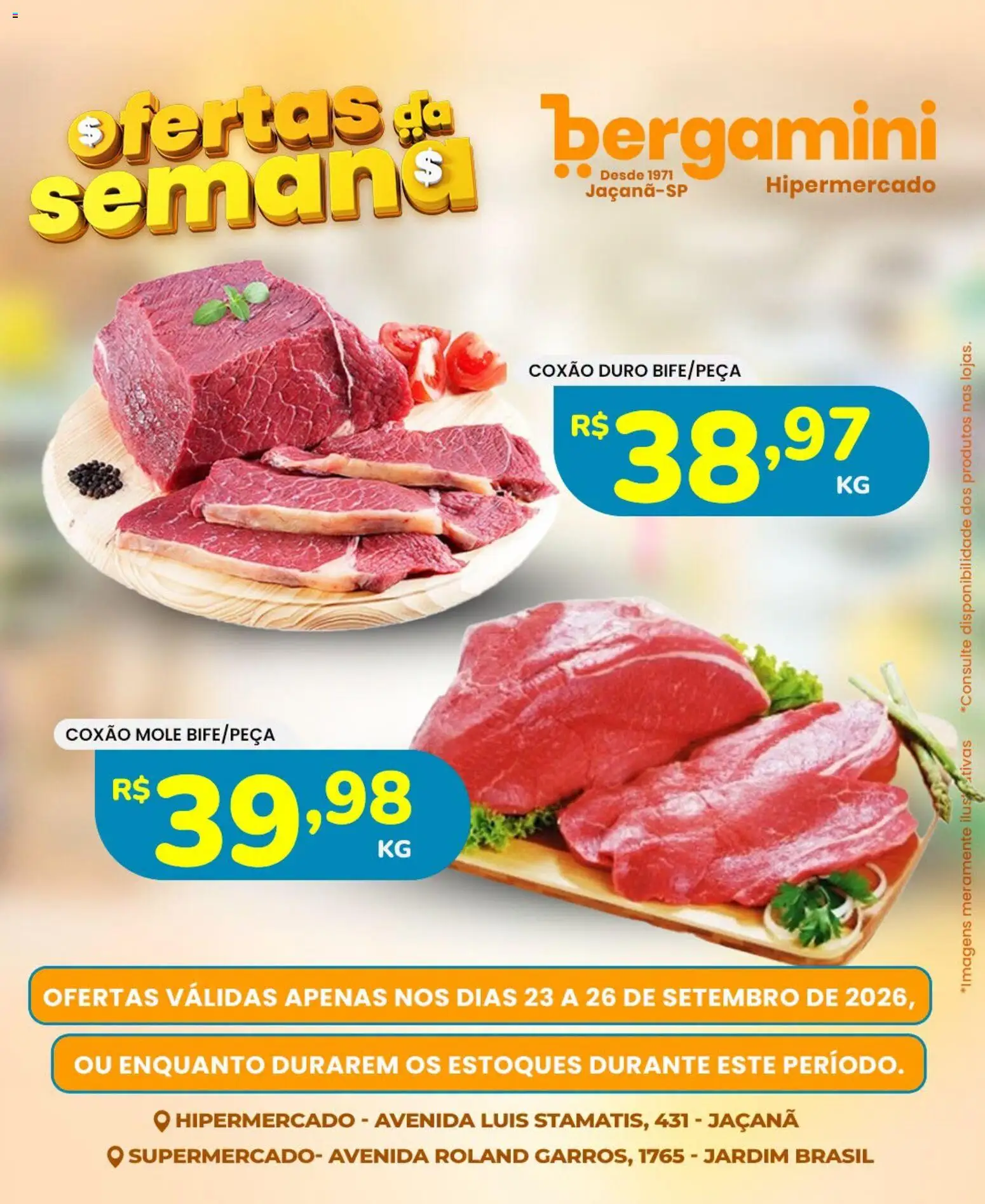 Pré-Visualização do folheto "Supermercado Bergamini - Ofertas da semana" da loja Supermercado Bergamini válido a partir de 23/09/2026