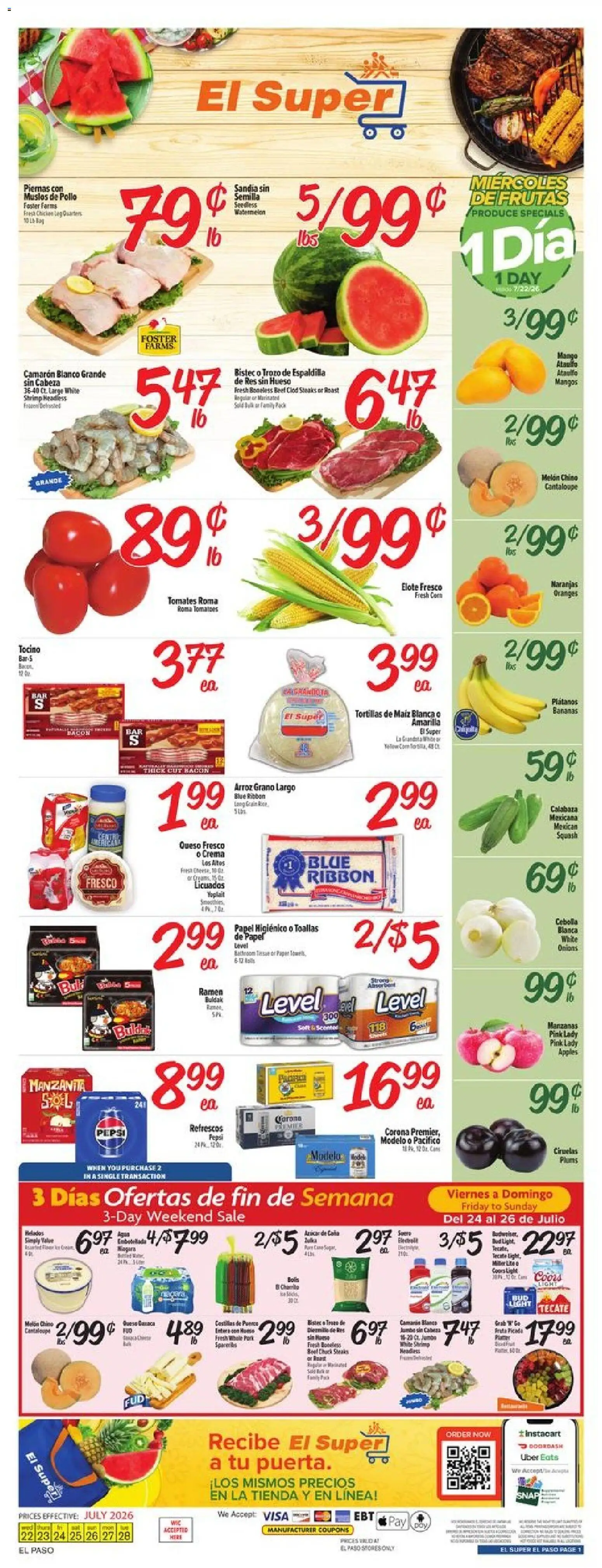 Ad Preview of El Super El Super Weekly Ad from 07/22/2026