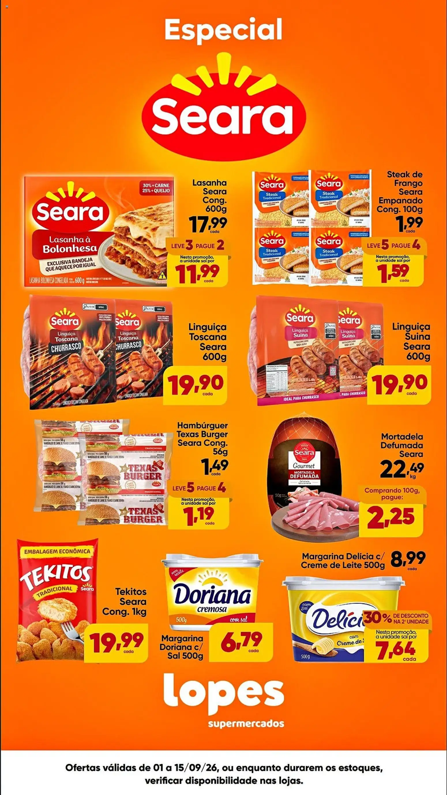 Pré-Visualização do folheto "Lopes Supermercados ofertas Seara" da loja Lopes Supermercados válido a partir de 01/09/2026