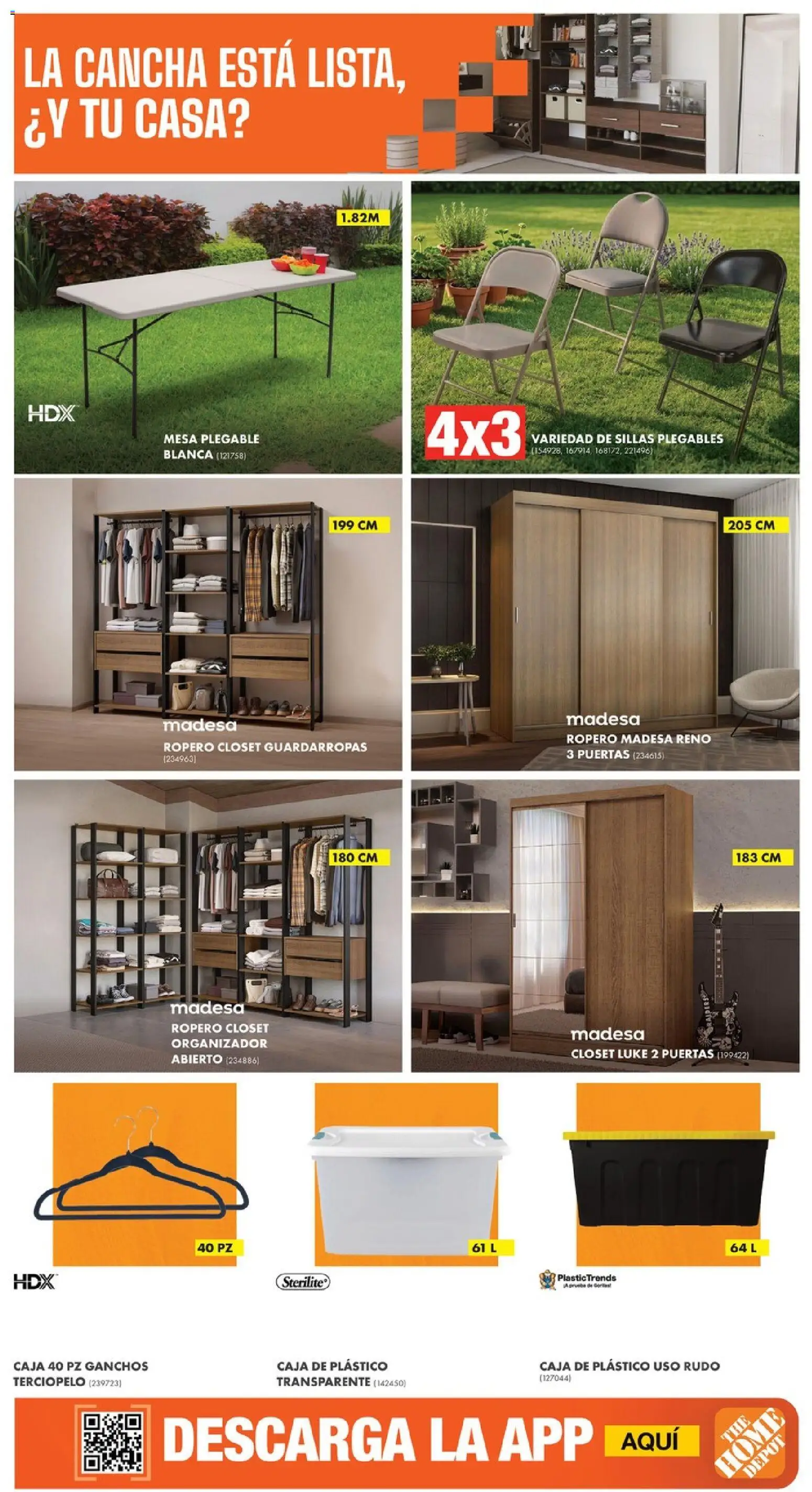 Vista previa las ofertas de la tienda Home Depot - Home Depot catálogo desde el 18/06/2026 - Mesa plegable, Clóset, Mesa, Ropero, Caja, Puertas, Organizador