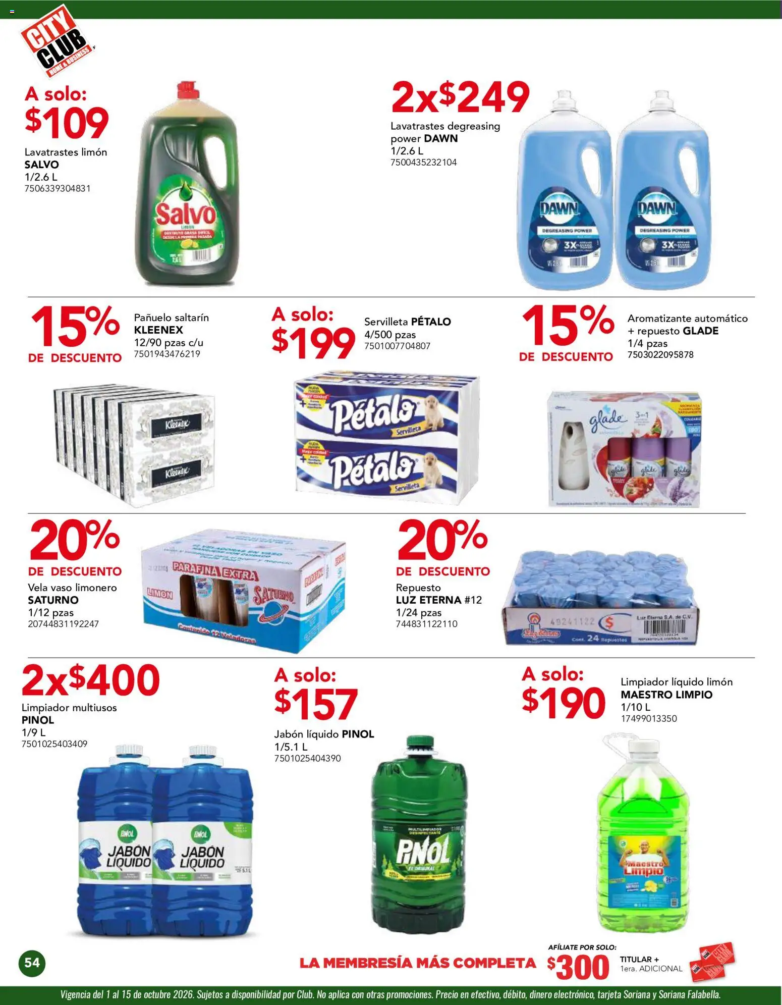 Vista previa las ofertas de la tienda City Club - City Club catálogo desde el 01/10/2026 - Limón, Jabón, Vela, Pañuelo, Jabón líquido, Limpiador