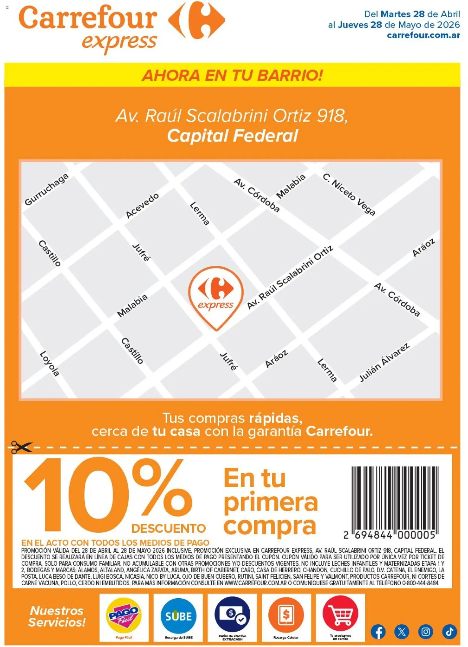 Vista previa del folleto de la tienda Carrefour válido desde el 28/04/2026 - Celular, Teléfono, Carne, Cerdo, Cuchillo