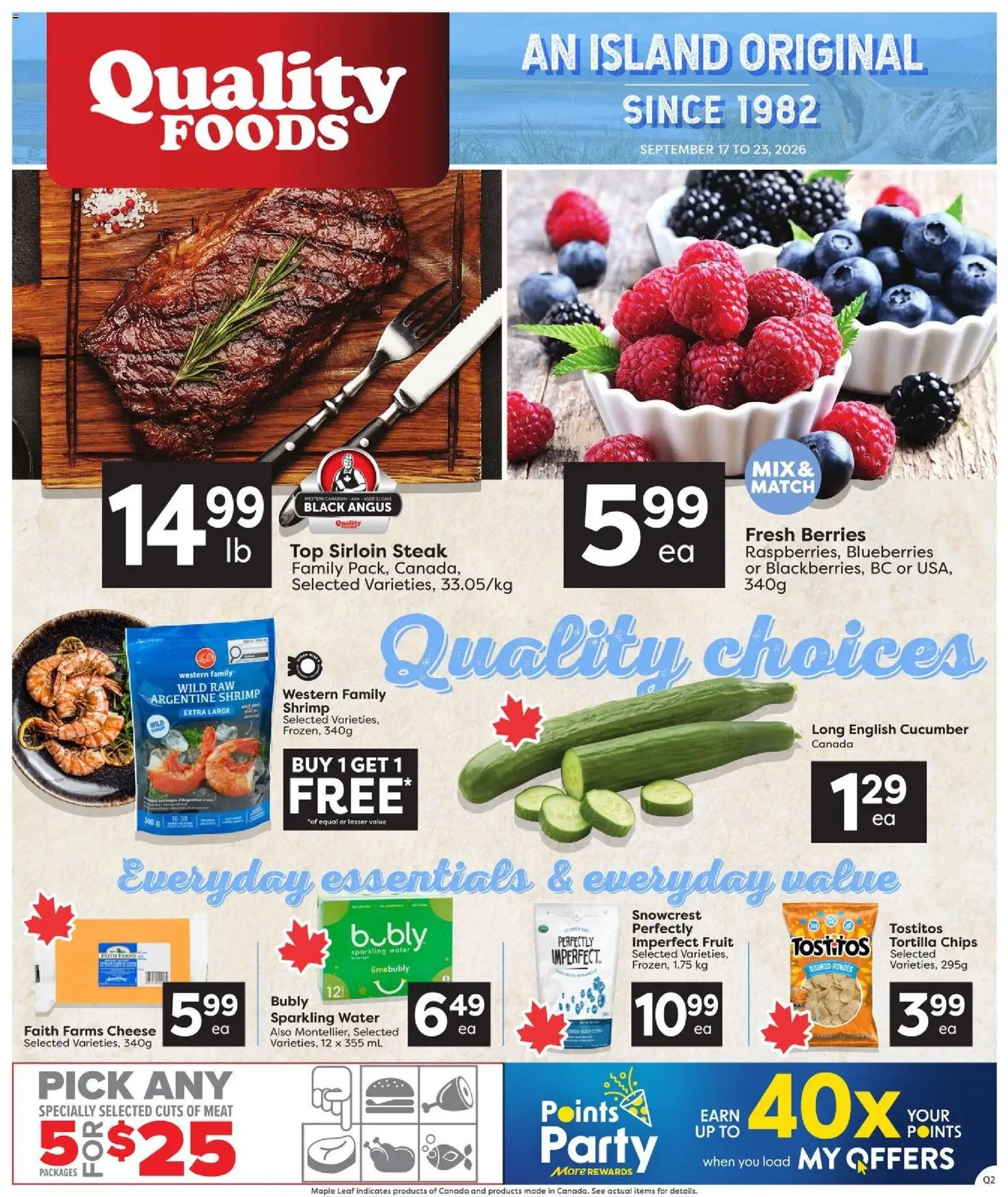 Preview of leaflet Quality Foods weekly flyer / circulaire from shop Quality Foods is valid from Sep 17, 2026