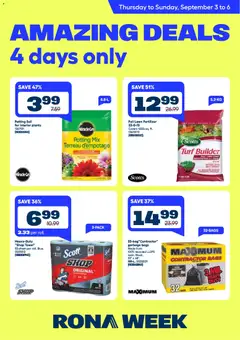 Un aperçu du dépliant Rona weekly flyer du magasin Rona est valide à partir 3 sept. 2026