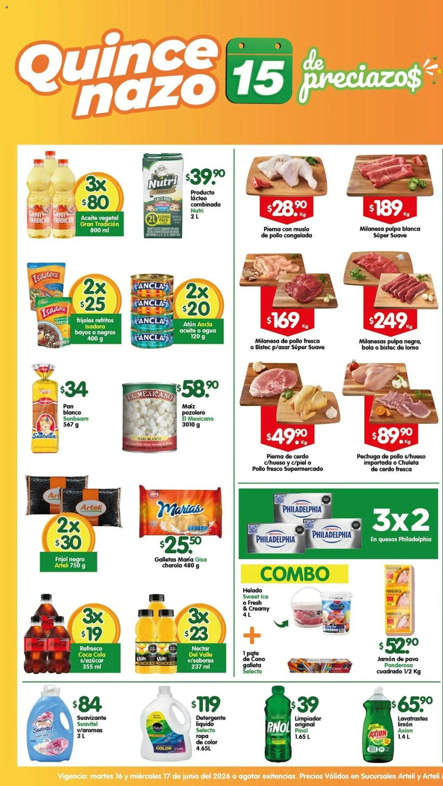 Vista previa las ofertas de la tienda Arteli - Arteli folleto desde el 16/06/2026 - Pollo, Helado, Galletas, Limón, Aceite, Pavo, Limpiador, Suavizante