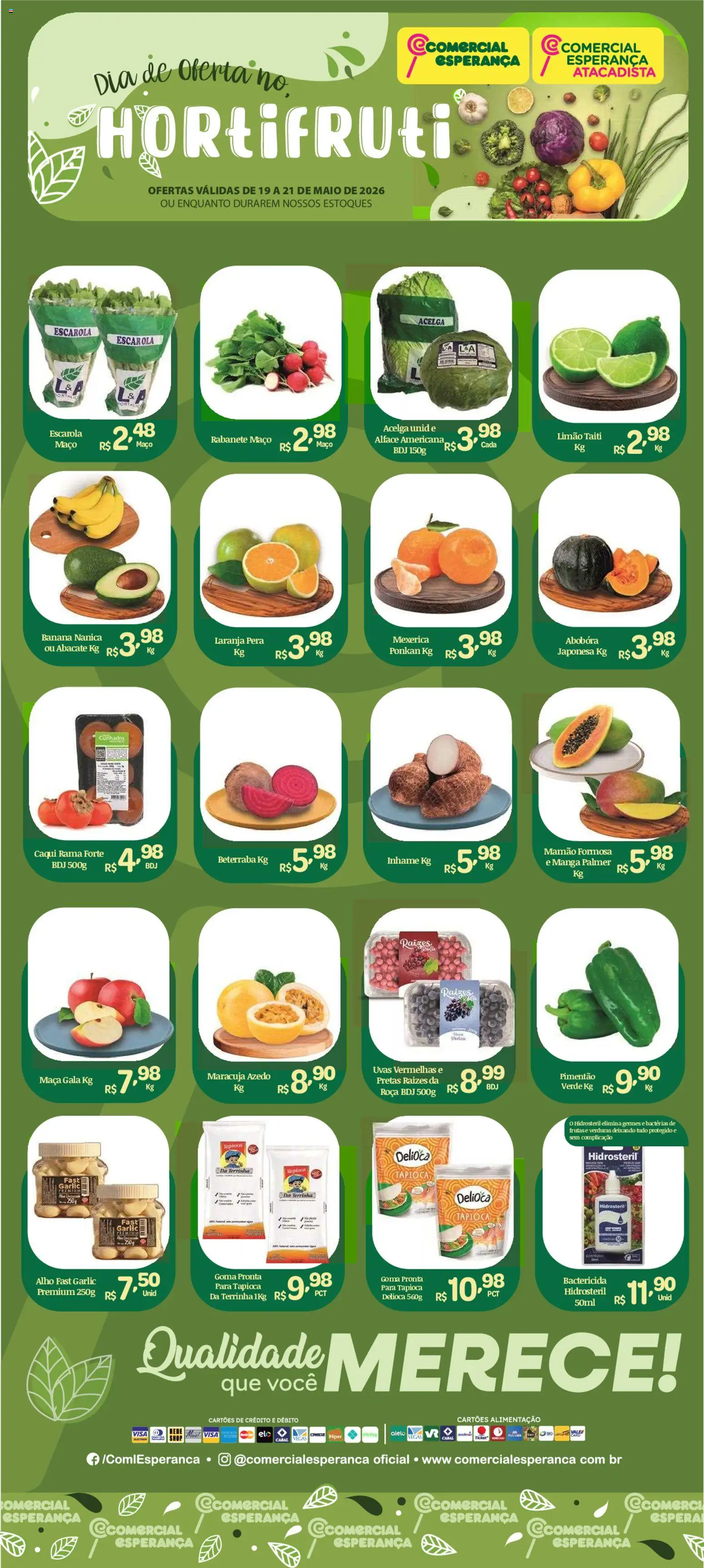 Pré-Visualização do folheto "Comercial Esperança ofertas Hortifruti" da loja Comercial Esperança válido a partir de 19/05/2026
