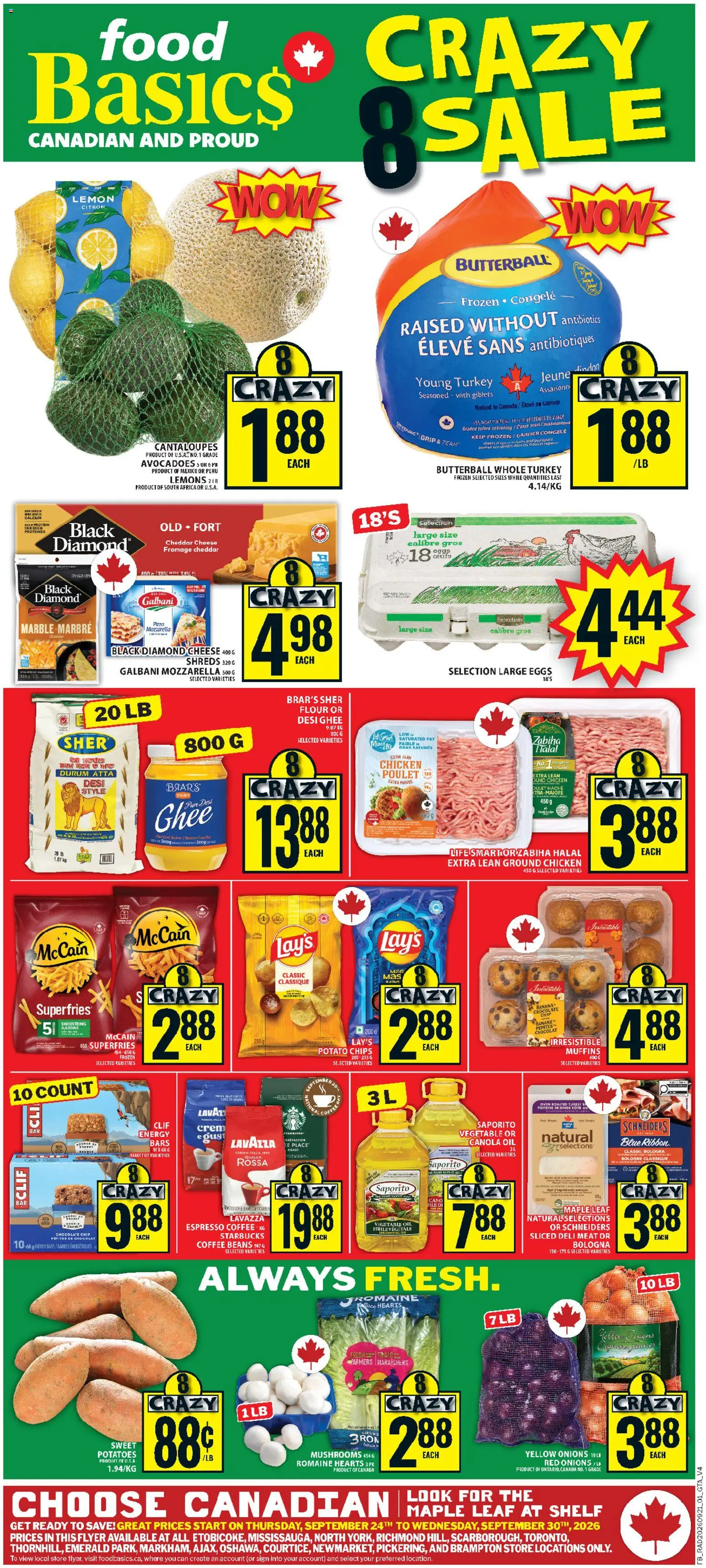 Preview of leaflet Food Basics weekly flyer / circulaire from shop Food Basics is valid from Sep 24, 2026