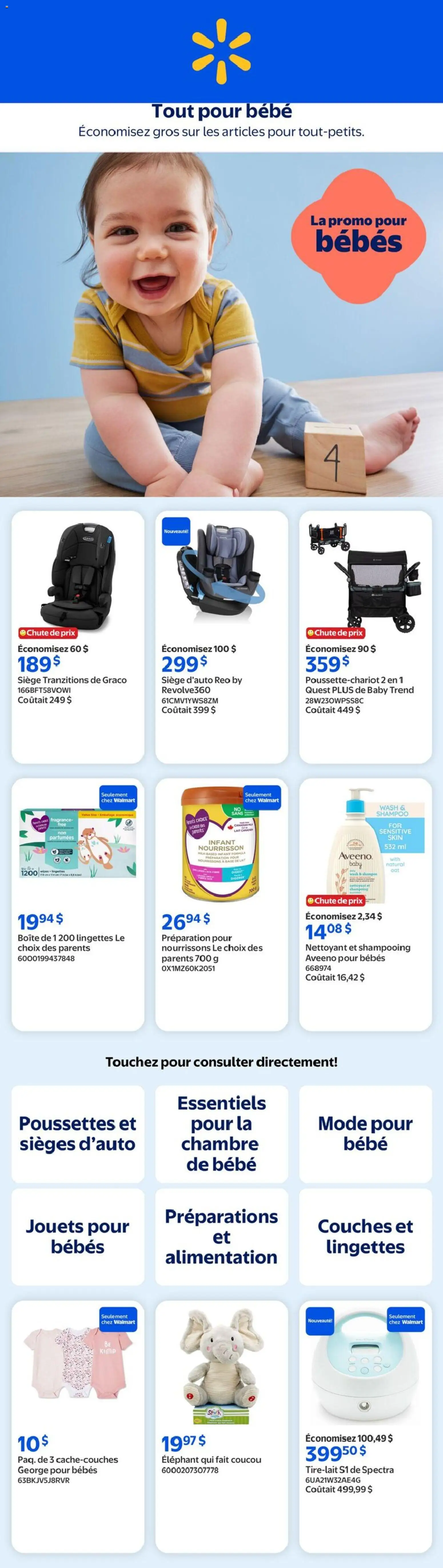 Preview of leaflet Walmart circulaire - Tout pour bébé from shop Walmart is valid from Jun 18, 2026