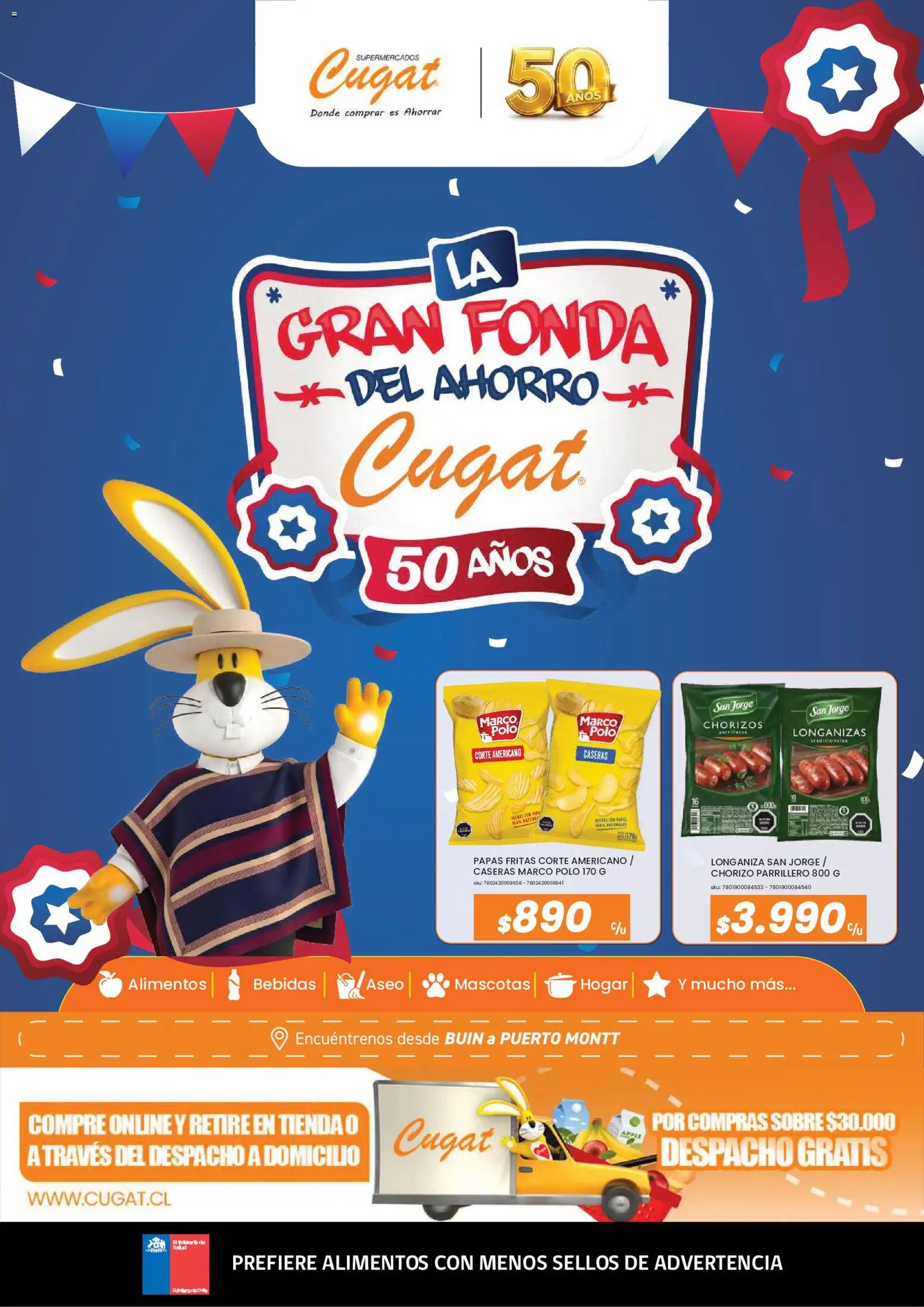 Folleto de la tienda Cugat válido desde el 07.09.2026 - Papas, Papas fritas, Bebidas, Chorizo, Sobre