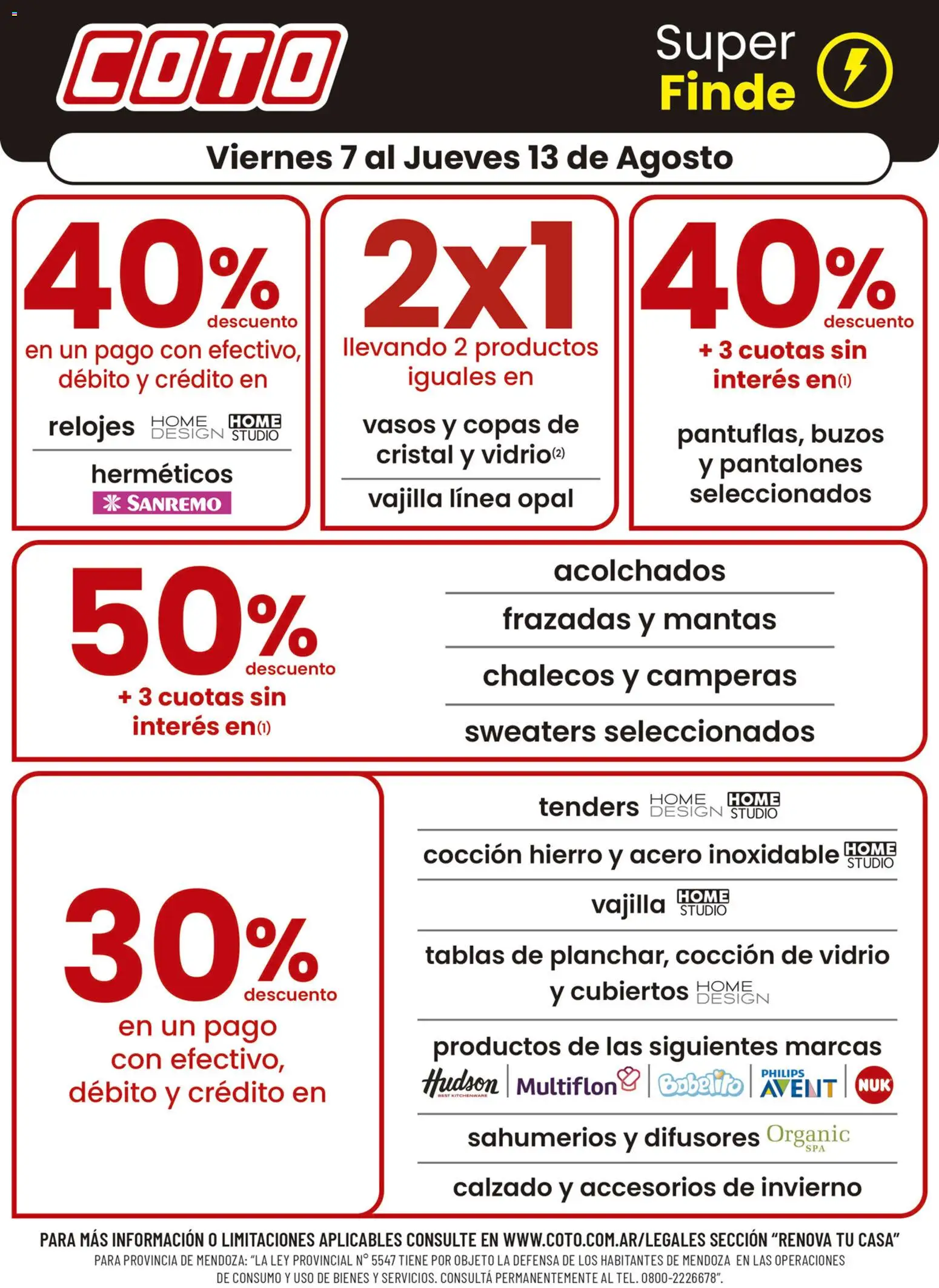 Vista previa del folleto de la tienda Coto válido desde el 07/08/2026 - Pantalones, Vajilla, Vasos