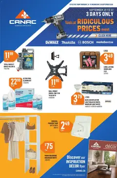 Un aperçu du dépliant Canac weekly flyer du magasin Canac est valide à partir 24 sept. 2026