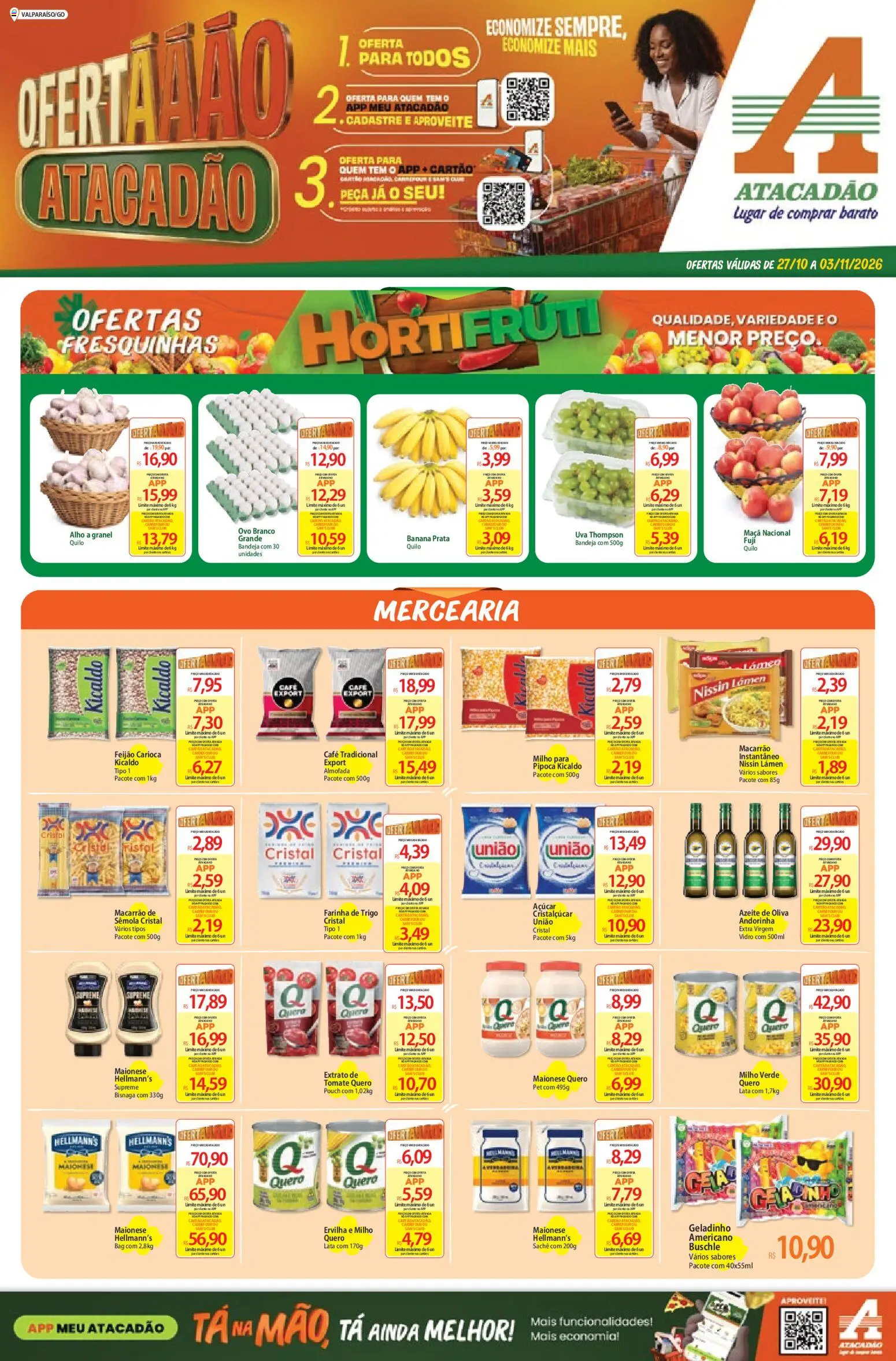 Pré-Visualização do folheto "Atacadão ofertas - GO" da loja Atacadão válido a partir de 27/10/2026