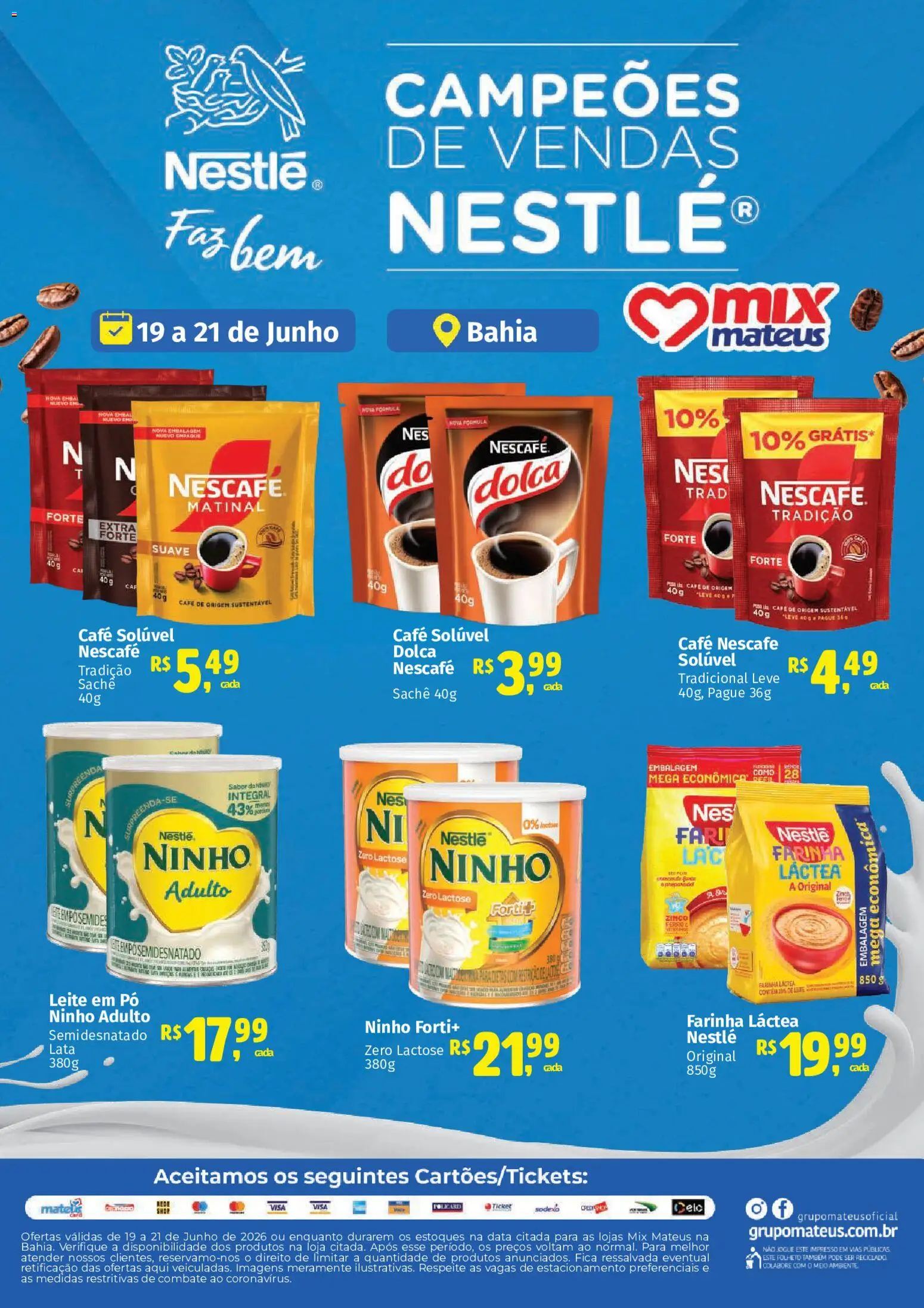 Pré-Visualização do folheto "Mateus ofertas Especial Nestle" da loja Mateus válido a partir de 19/06/2026