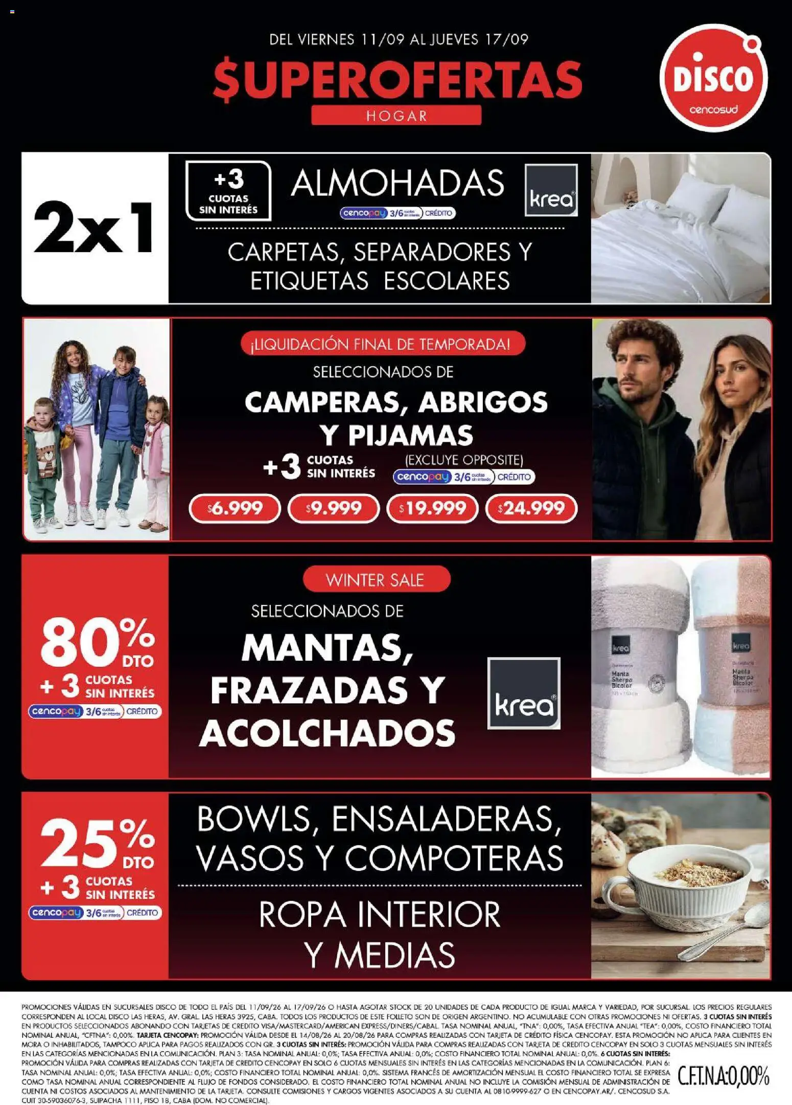 Vista previa del folleto de la tienda Disco válido desde el 11/09/2026 - Disco, Ropa, Medias, Ropa interior, Vasos, Manta