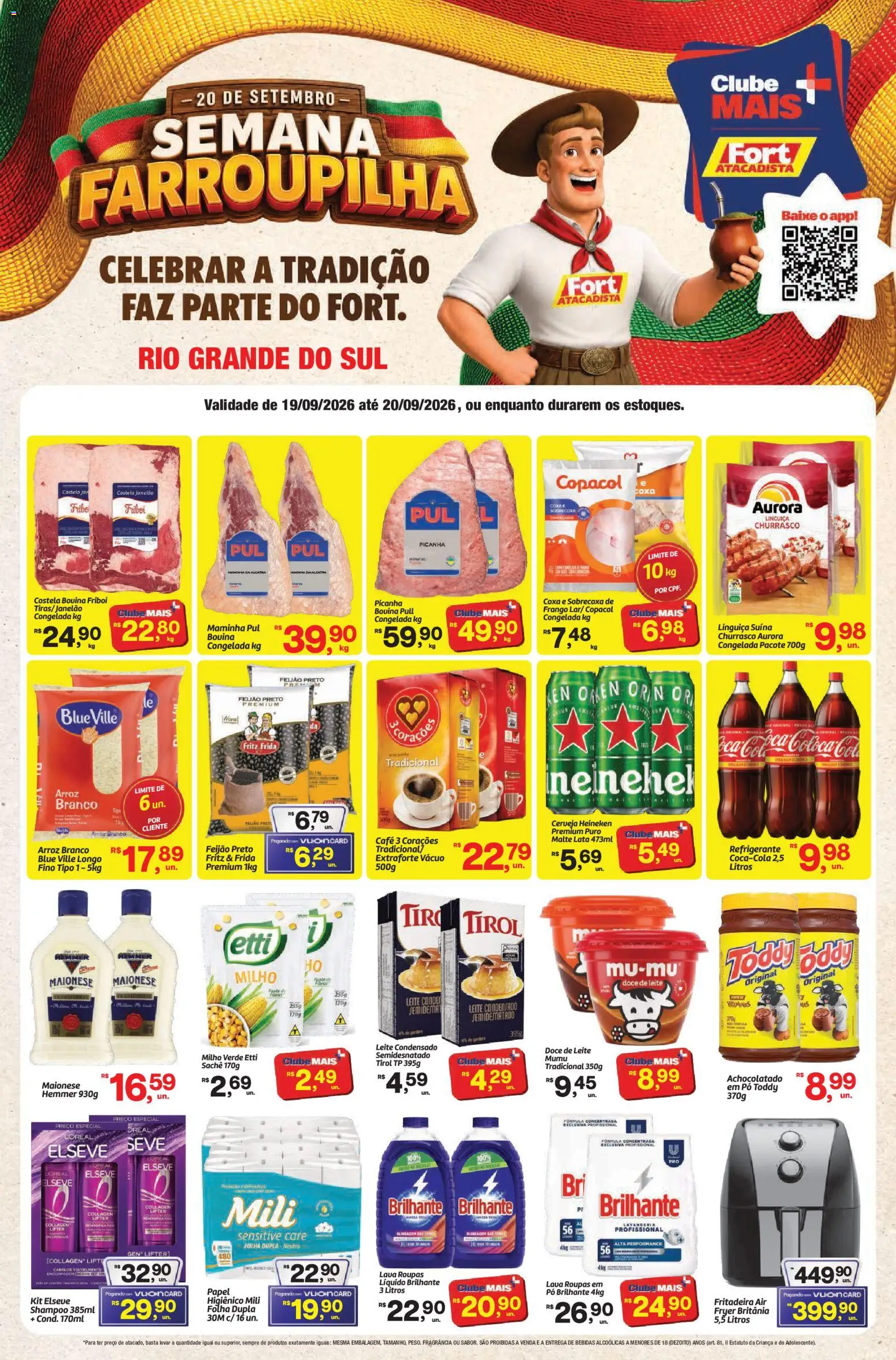 Pré-Visualização do folheto "Fort Atacadista ofertas Sabado Mega" da loja Fort Atacadista válido a partir de 19/09/2026 - Cerveja, Doce de leite, Cerveja Heineken, Frango, Pó, Milho verde, Maminha, Fragrância