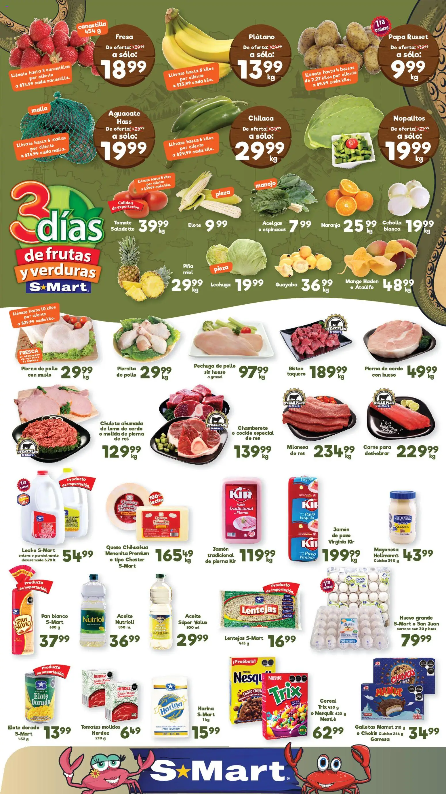Vista previa las ofertas de la tienda S-Mart - S-Mart folleto desde el 03/03/2026 - Tomate, Carne, Piña, Cerdo, Mallas, Miel, Pierna de cerdo, Steak