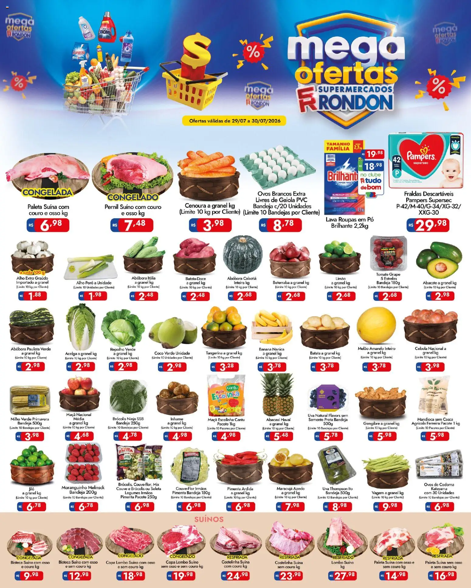 Pré-Visualização do folheto "Supermercados Rondon - Ofertas da semana" da loja Supermercados Rondon válido a partir de 29/07/2026