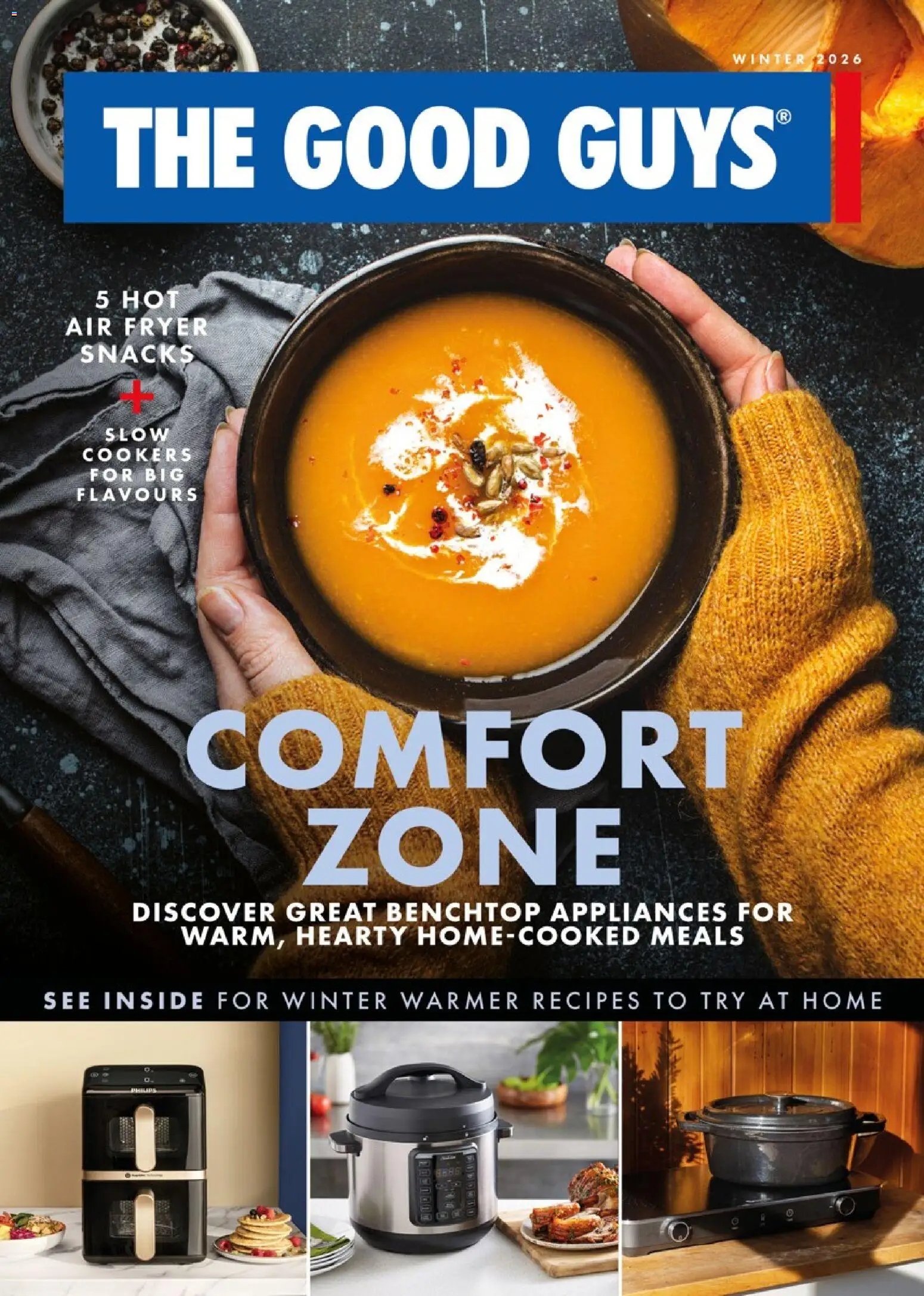 Preview of catalogue The Good Guys Winter 2026 from shop The Good Guys valid 10/06/2026 - Fryer, Snacks, Hot air fryer