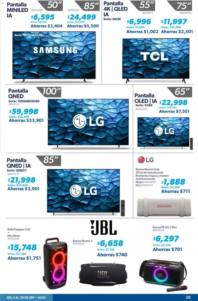 Nuevo catálogo de Sam's Club a partir del 04/09