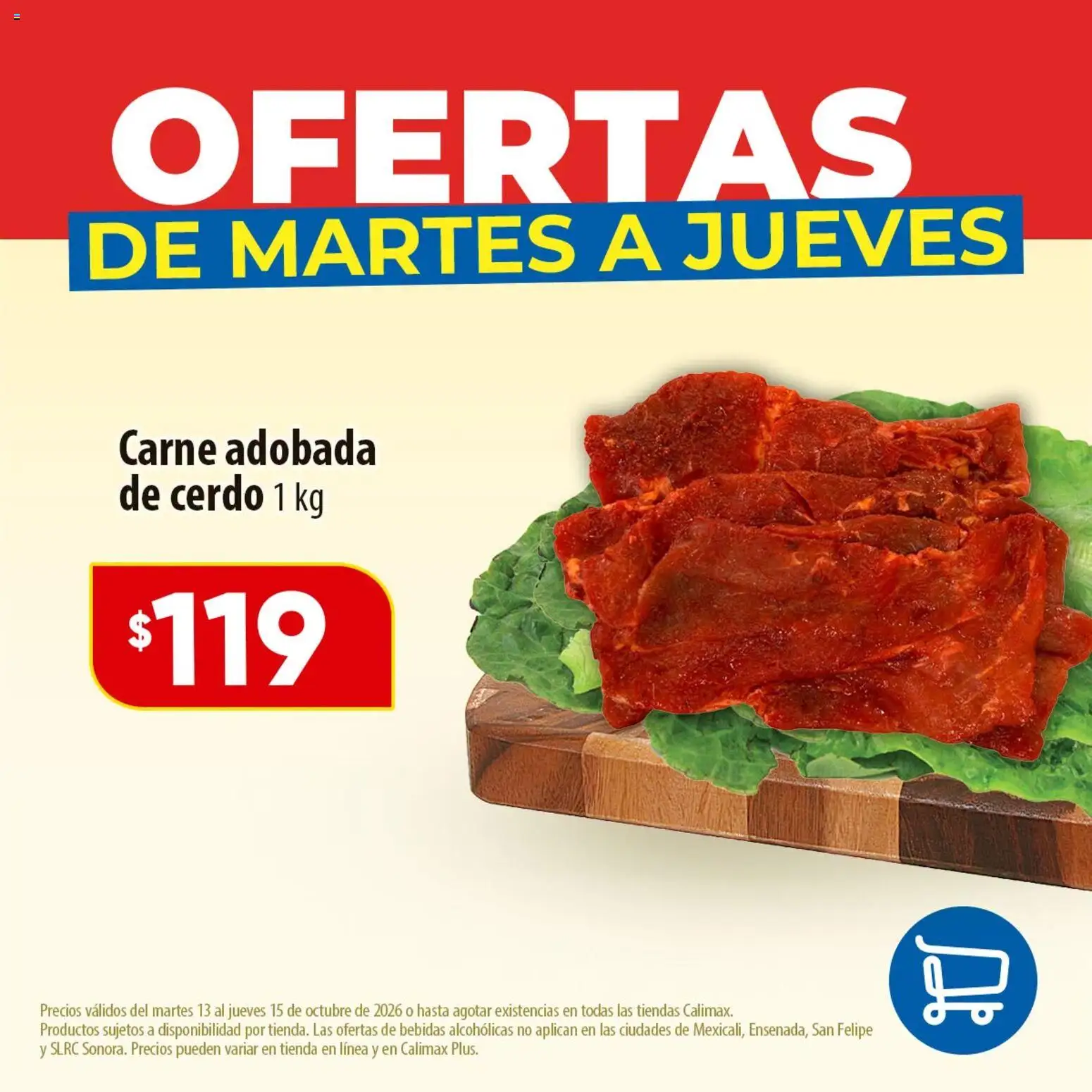 Vista previa las ofertas de la tienda Calimax - Calimax folleto Ofertas de martes a jueves - carne desde el 13/10/2026 