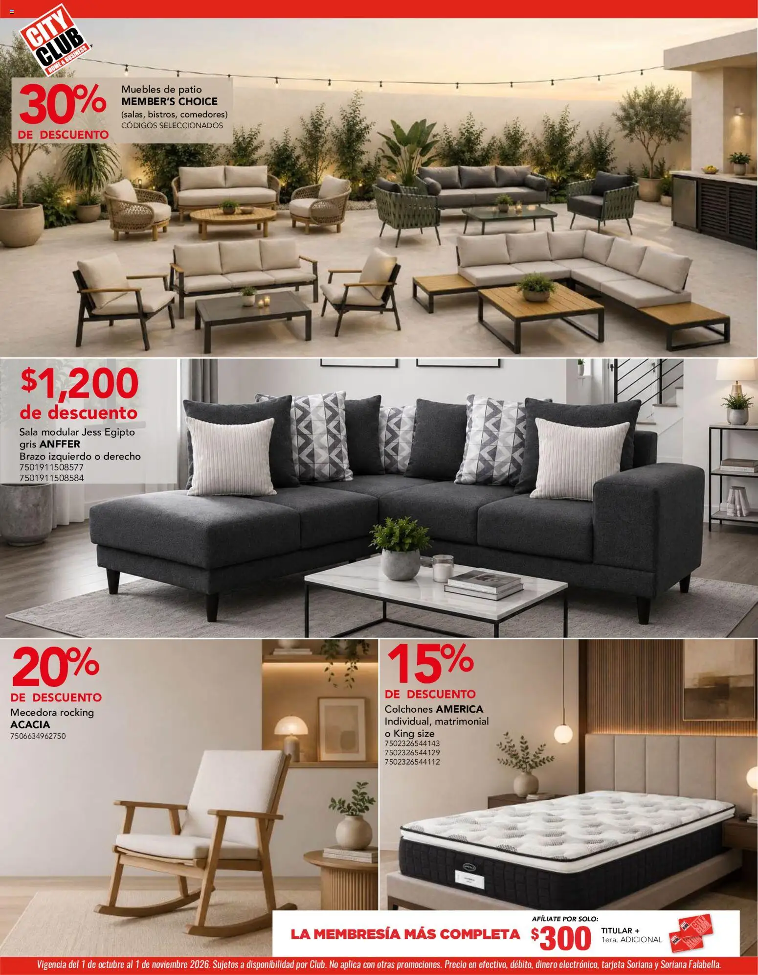 Vista previa las ofertas de la tienda City Club - City Club catálogo desde el 01/10/2026 - Sala, Sala modular, Modular