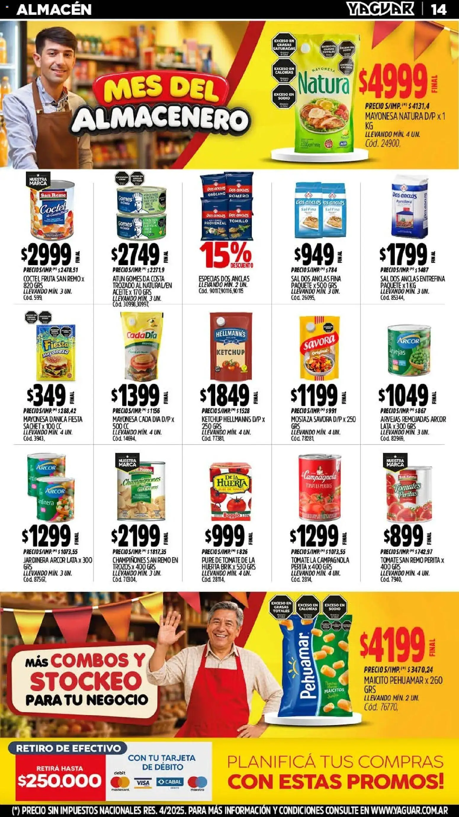 Vista previa del folleto de la tienda Yaguar válido desde el 28/09/2026 - Mostaza, Fruta, Arvejas, Atún, Ketchup, Mayonesa, Pure de Tomate, Puré