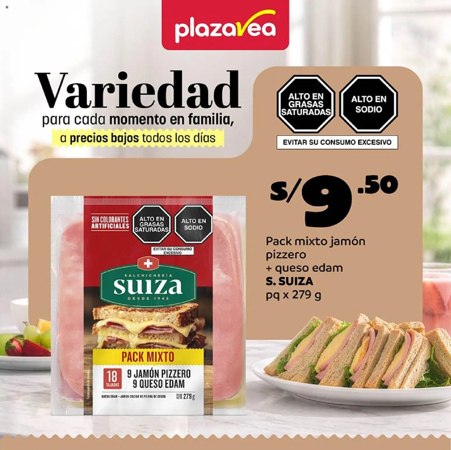 Vista previa de Plaza Vea - Díptico QUESOS Y FIAMBRES de la tienda Plaza Vea válido desde 27/04/2026 - Queso, Jamón, Queso Edam
