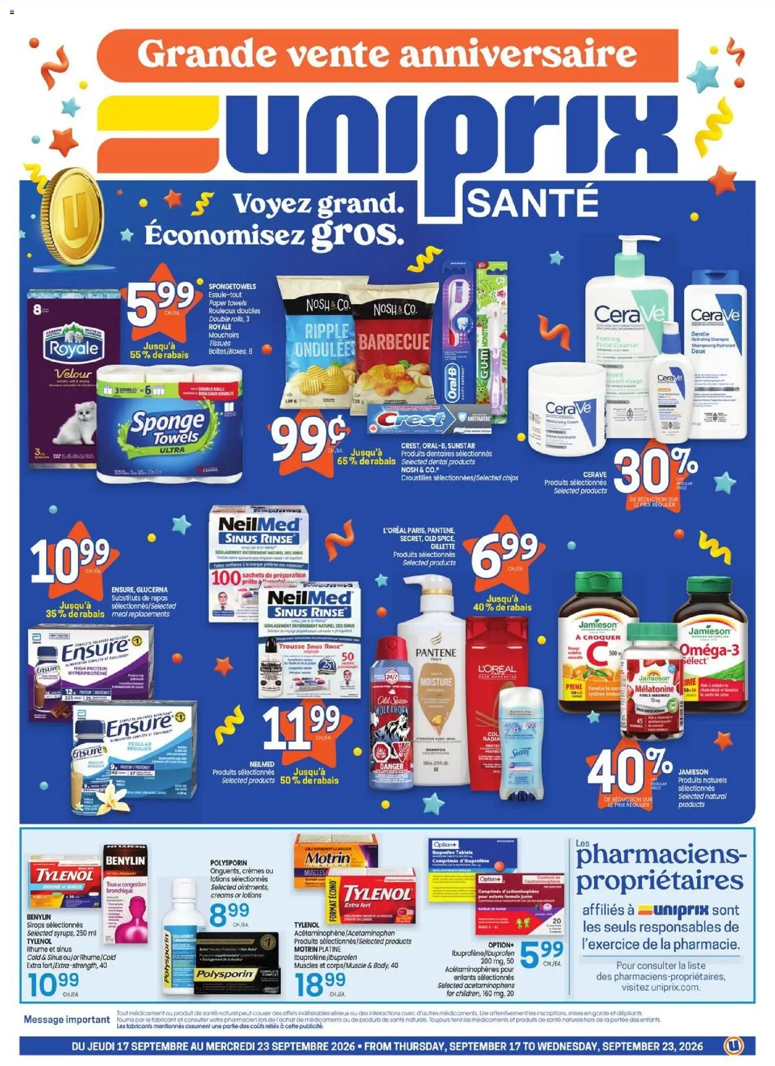 Preview of leaflet Uniprix - Uniprix Sante from shop Uniprix is valid from Sep 17, 2026
