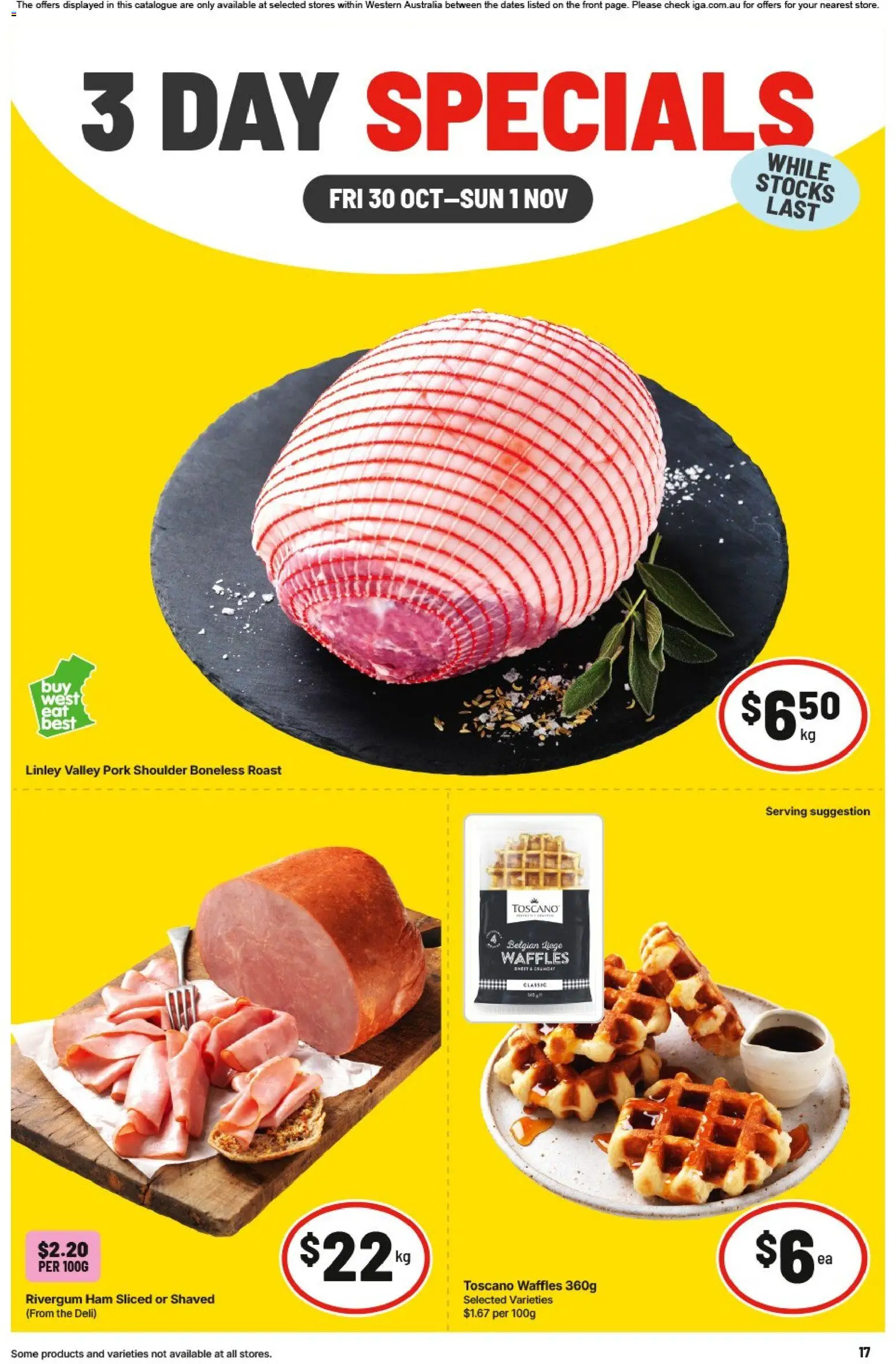 Preview of catalogue IGA WA 3 Day Specials from shop IGA valid 30/10/2026