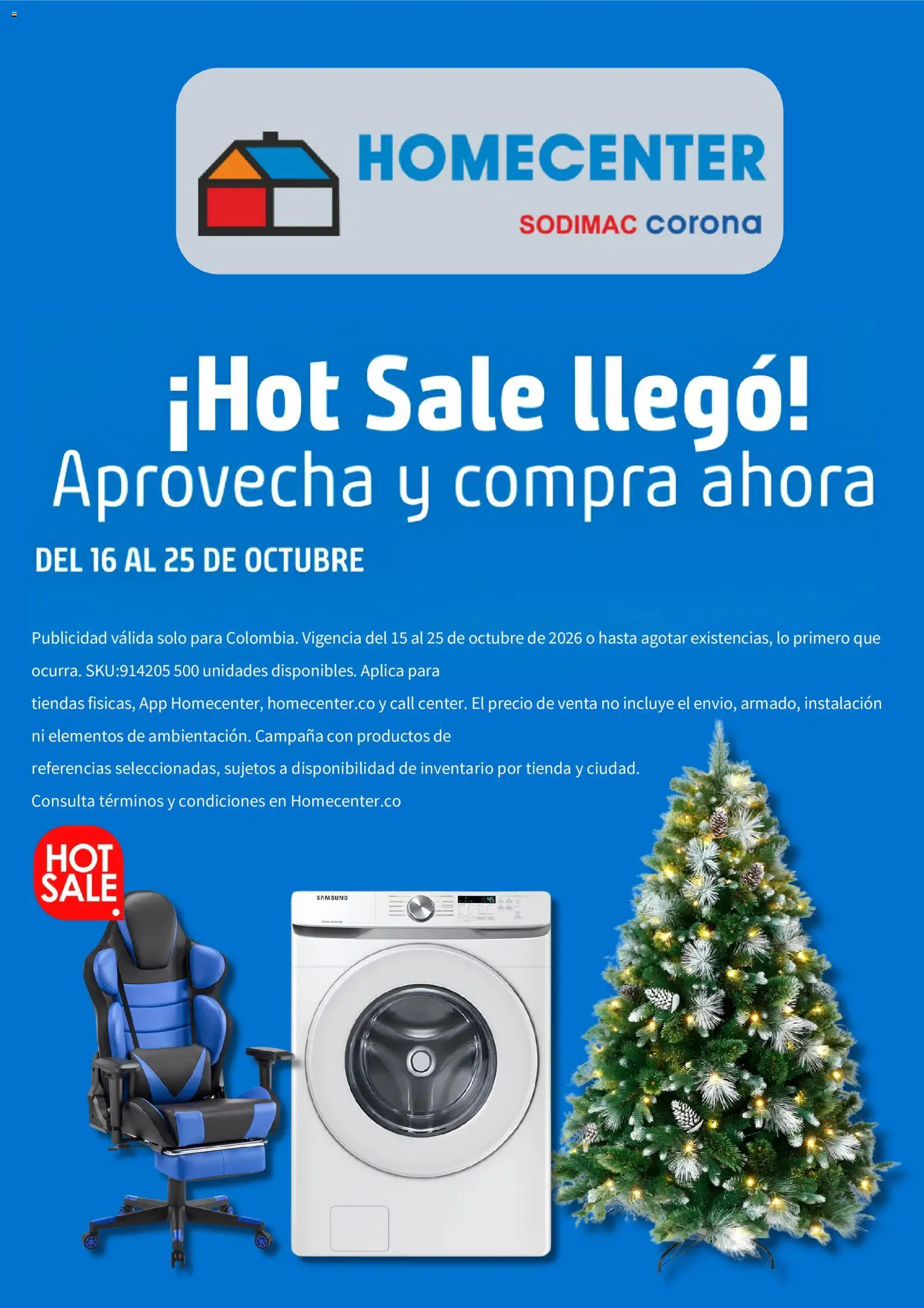  Vista previa del prospecto Homecenter Hot Sale del almacen Homecenter válida del 16/10/2026 al 