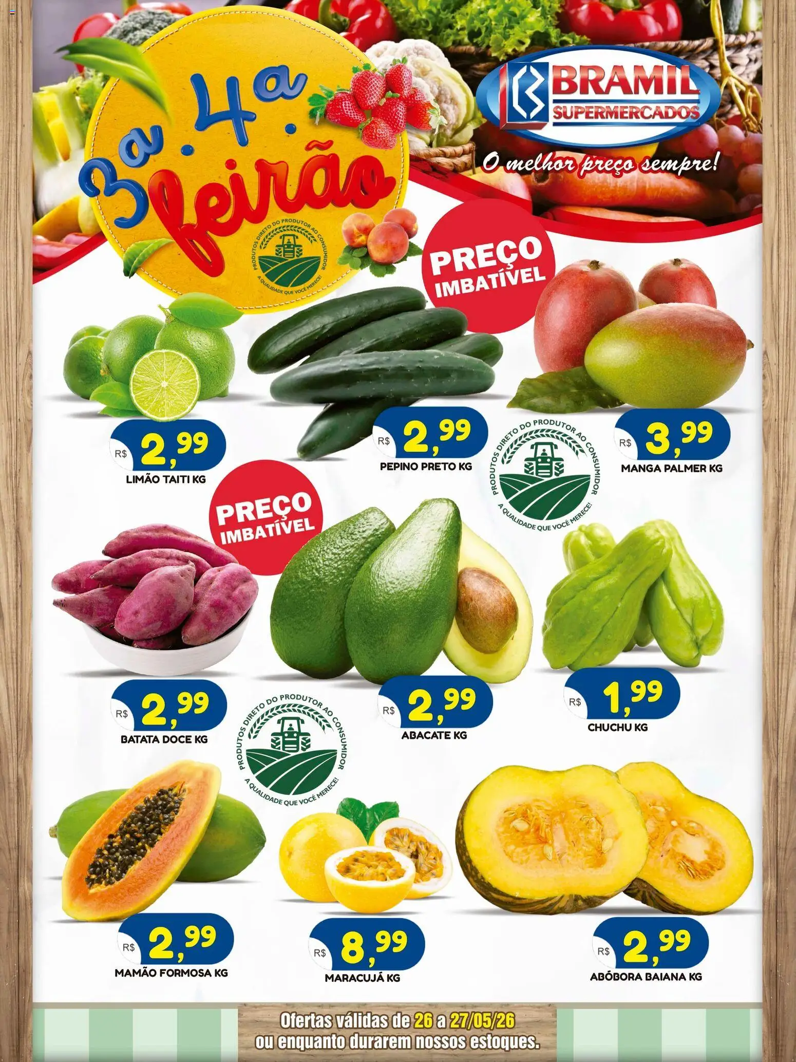 Pré-Visualização do folheto "Bramil Supermercados ofertas Feirão" da loja Bramil Supermercados válido a partir de 26/05/2026