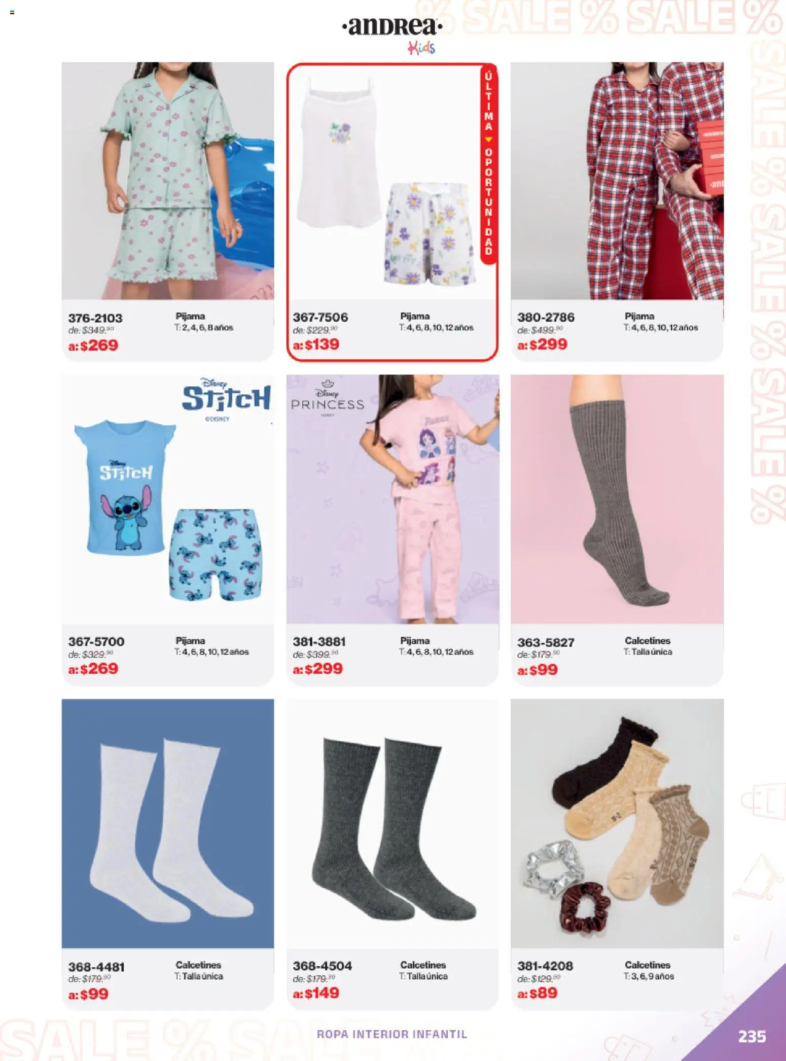 Vista previa las ofertas de la tienda Andrea - Catálogo Outlet desde el 21/12/2025 - Ropa, Pijama, Calcetines, Ropa interior