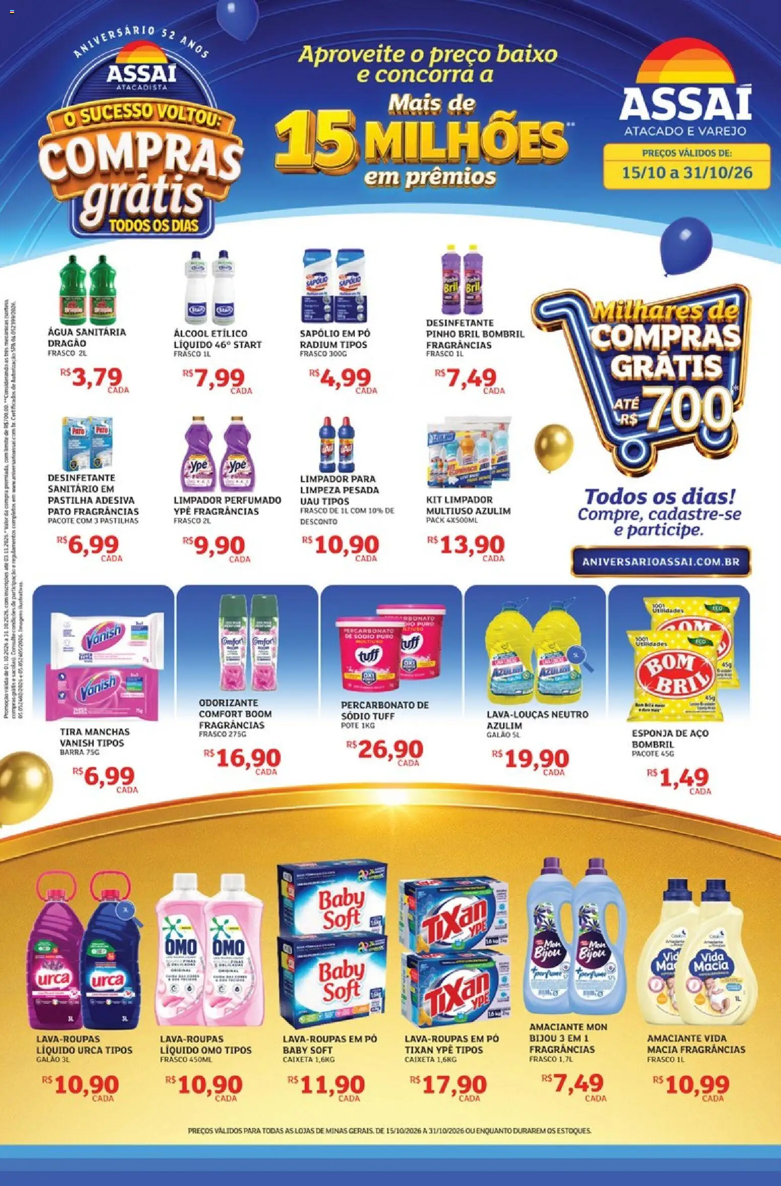 Pré-Visualização do folheto "Assaí Atacadista ofertas - MG" da loja Assaí Atacadista válido a partir de 15/10/2026