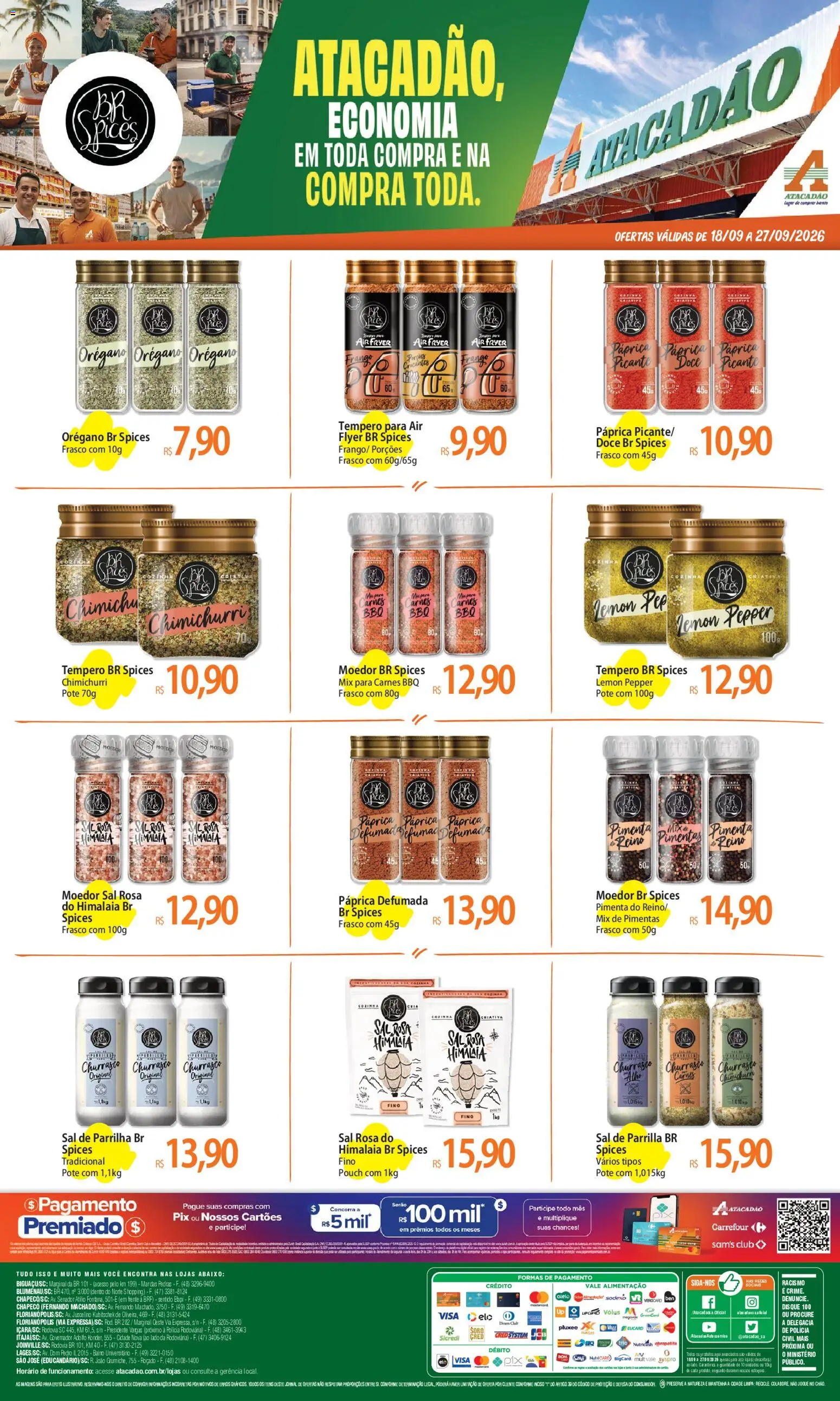 Pré-Visualização do folheto "Atacadão ofertas - SC" da loja Atacadão válido a partir de 18/09/2026 - Air fryer, Sal, Doce, Frango, Pimenta, Orégano, Moedor
