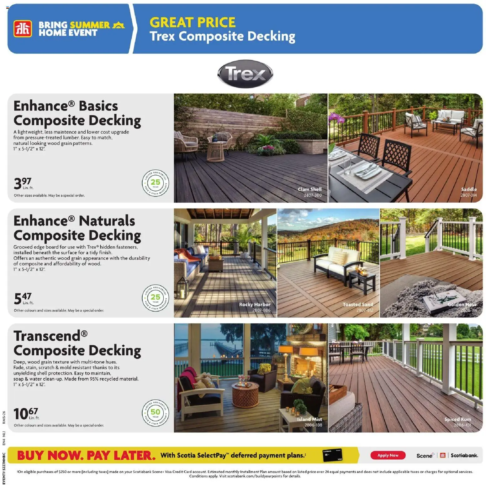 Preview of leaflet Home Hardware flyer - Trex Composite Decking from shop Home Hardware is valid from Jul 02, 2026 - Water, Soap, Rum