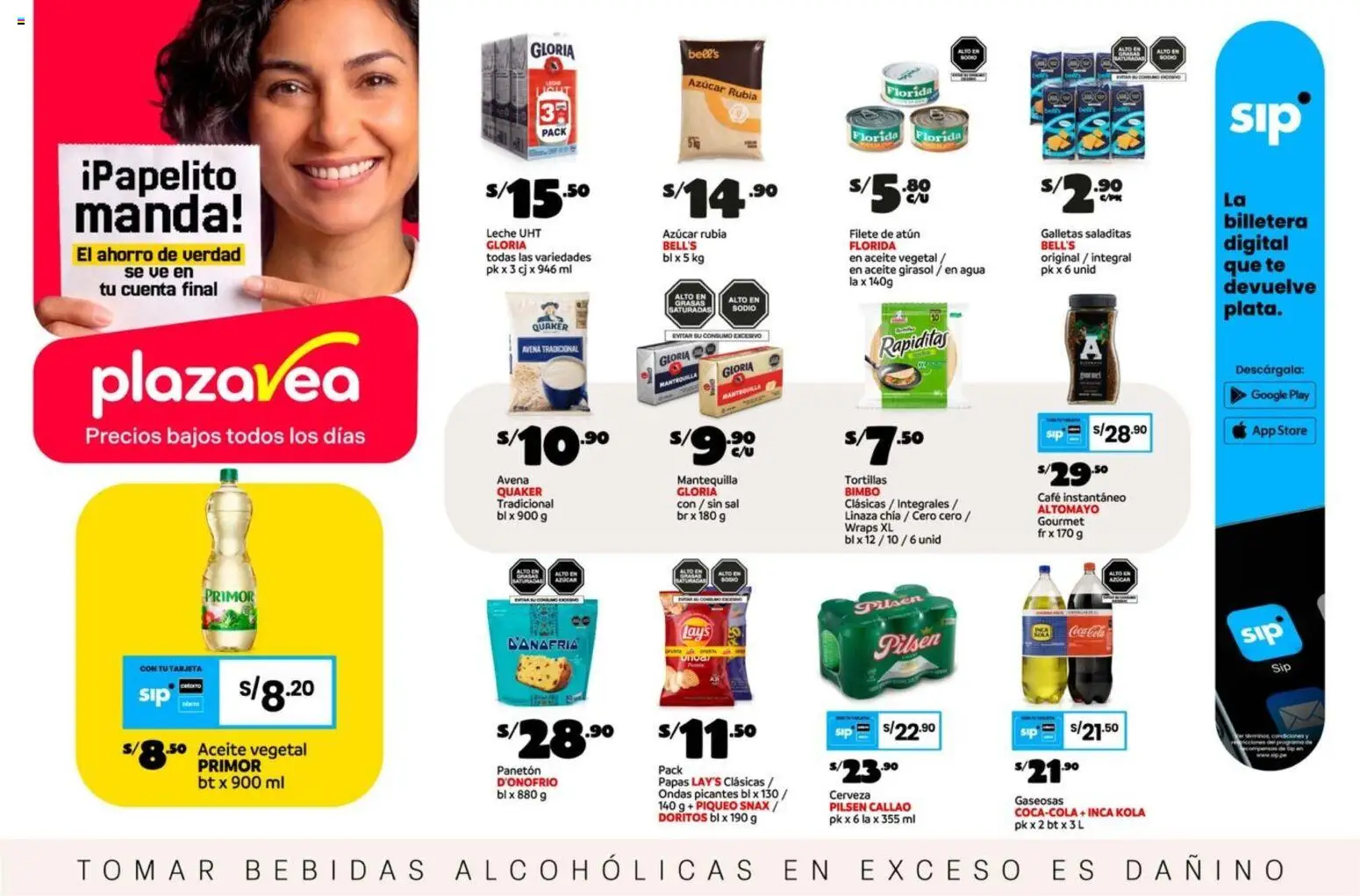 Vista previa de Catálogo Plaza Vea - AVISO BOMBA FDS3 de la tienda Plaza Vea válido desde 16/07/2026 - Papas, Agua, Azúcar, Avena, Atún, Bebidas, Filete de atún, Filete