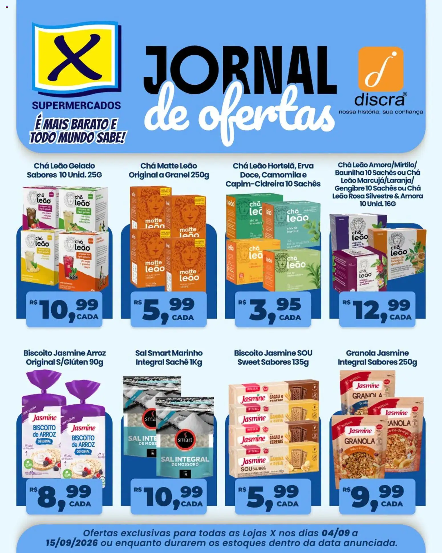 Pré-Visualização do folheto "X Supermercados ofertas Discra" da loja X Supermercados válido a partir de 04/09/2026